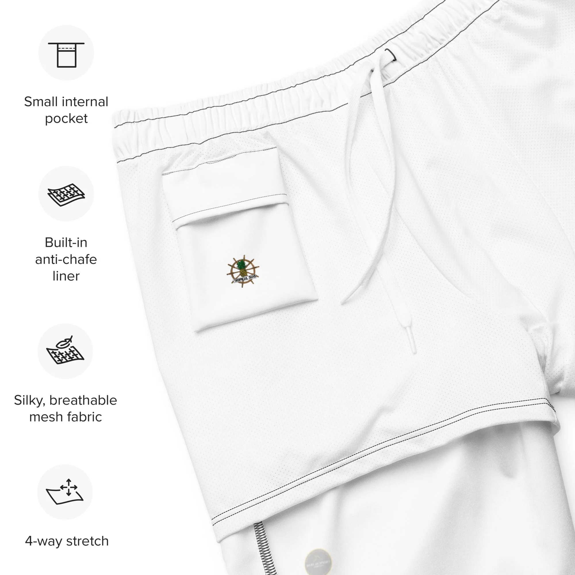 Men's White Eco Board Shorts - Image 3