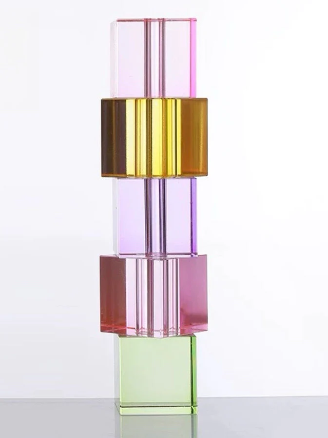 Modern Crystal Cube Bud Vase, Dopamine Table Setting Centrepieces - Image 8