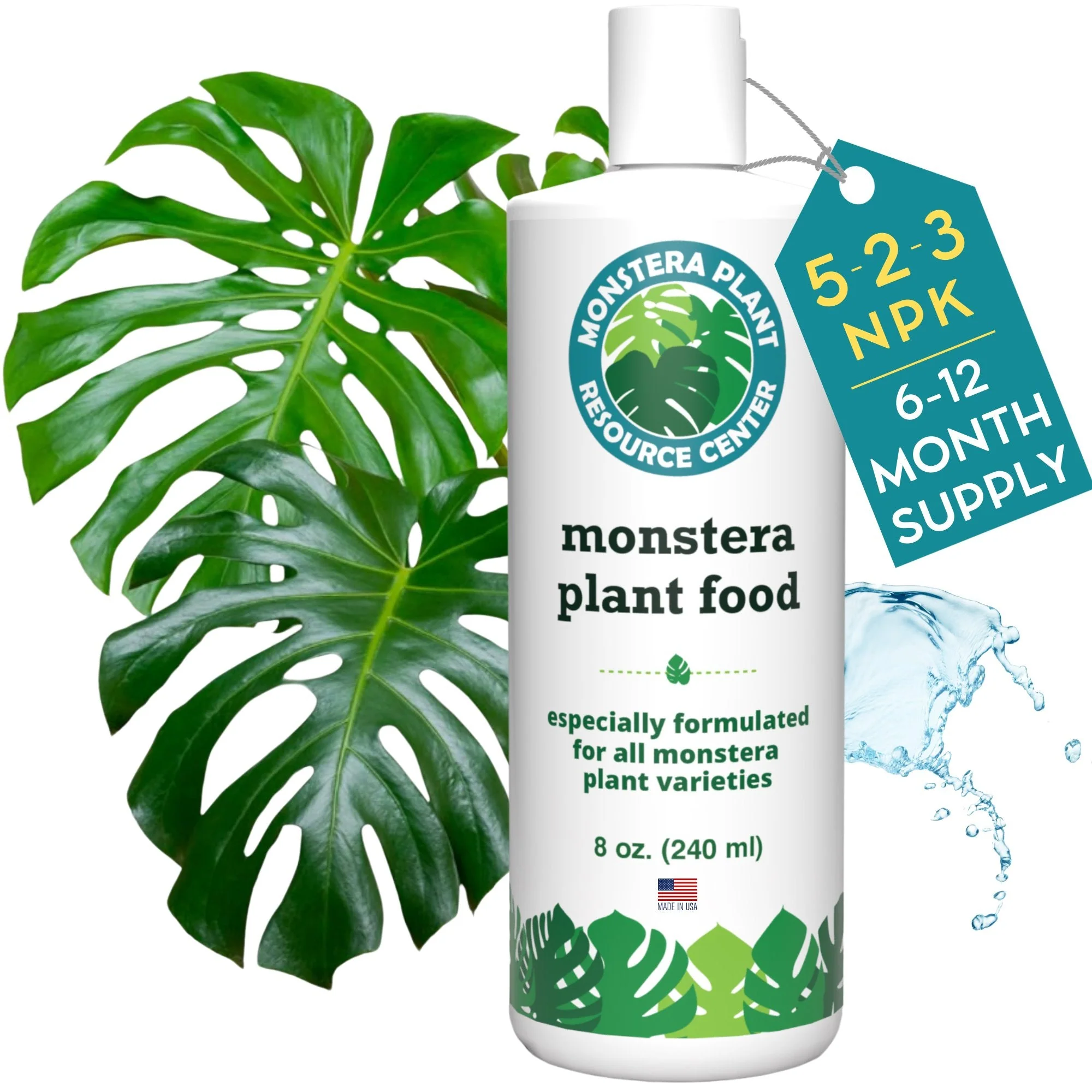 Monstera Plant Food by Houseplant Resource Center | Premium Liquid Fertilizer (5-2-3 NPK) - Ideal for Monstera, Pothos, and Snake Plants (8 Fluid Ounces) by Houseplant Resource Center
