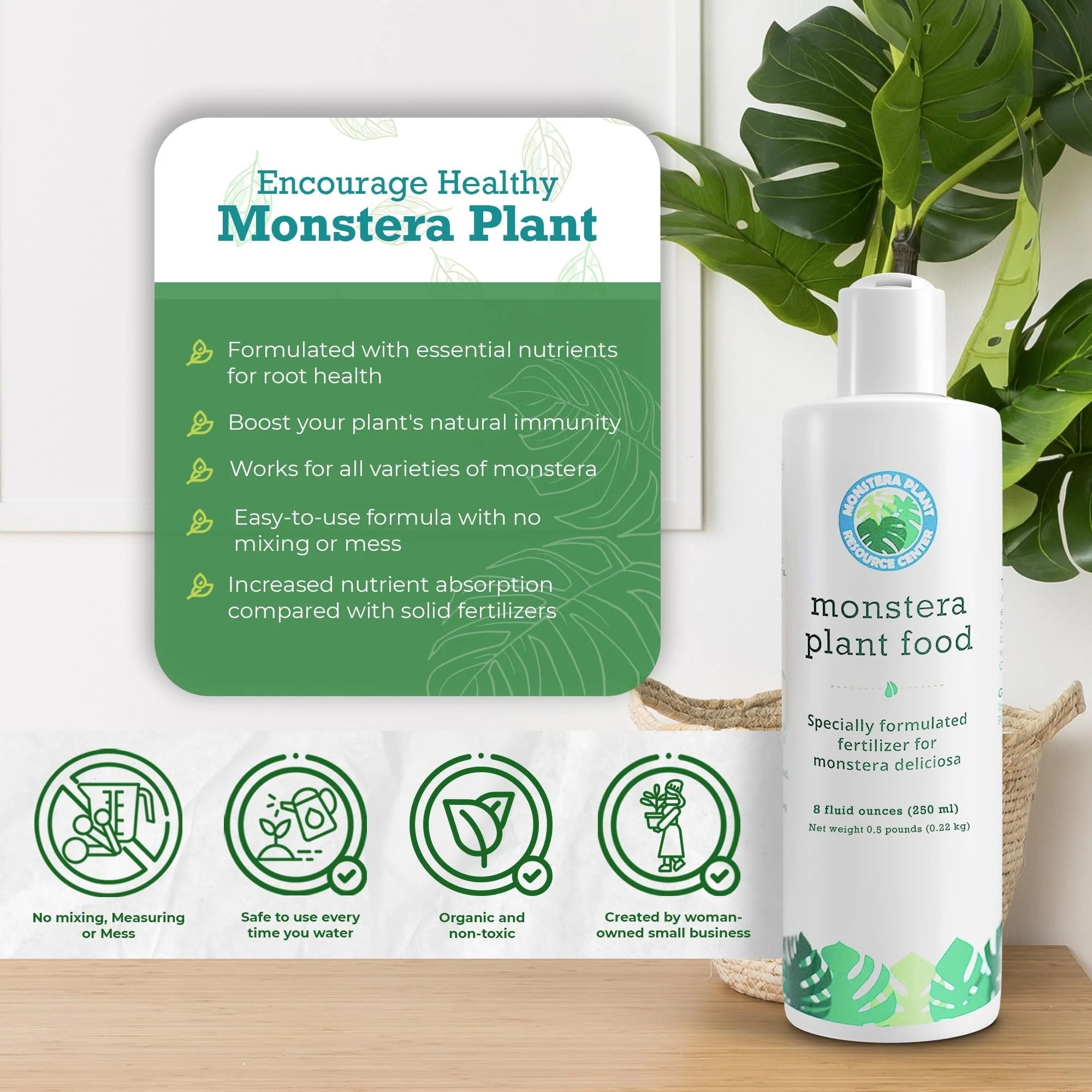 Monstera Plant Food by Houseplant Resource Center | Premium Liquid Fertilizer (5-2-3 NPK) - Ideal for Monstera, Pothos, and Snake Plants (8 Fluid Ounces) by Houseplant Resource Center - Image 3