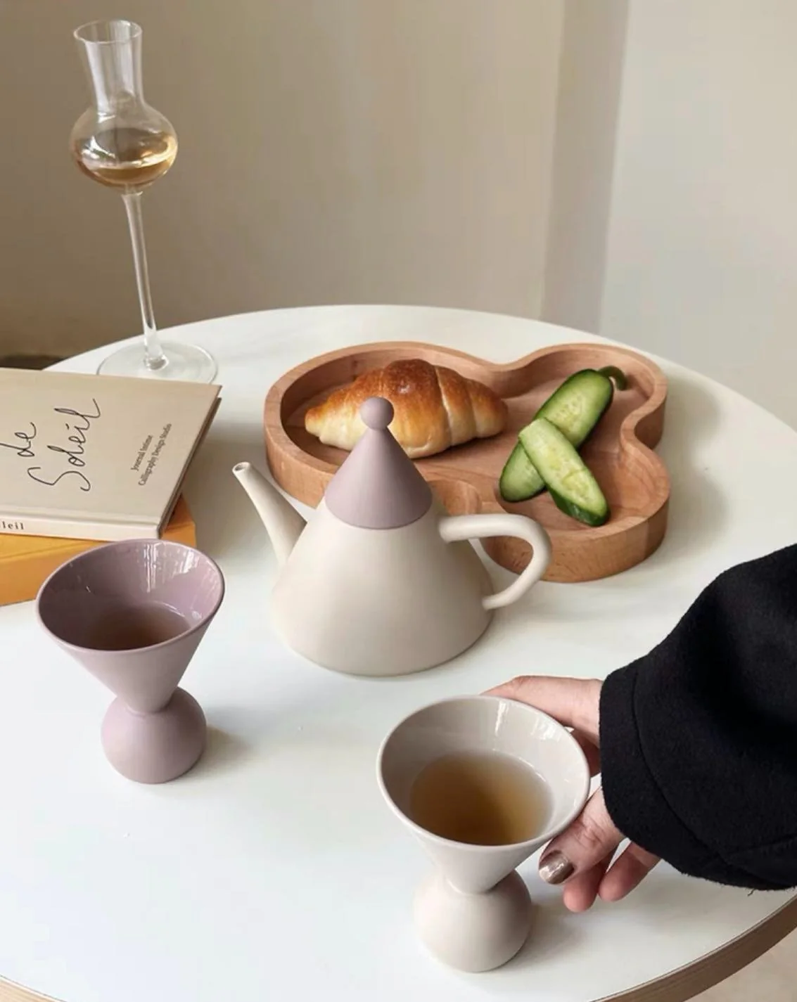 Morandi Ceramic Tea Set Gift Box - Nordic Handmade Cute Teapot & Tea Cups Set of 3 Pcs ( $26.6 Each ) - Image 3