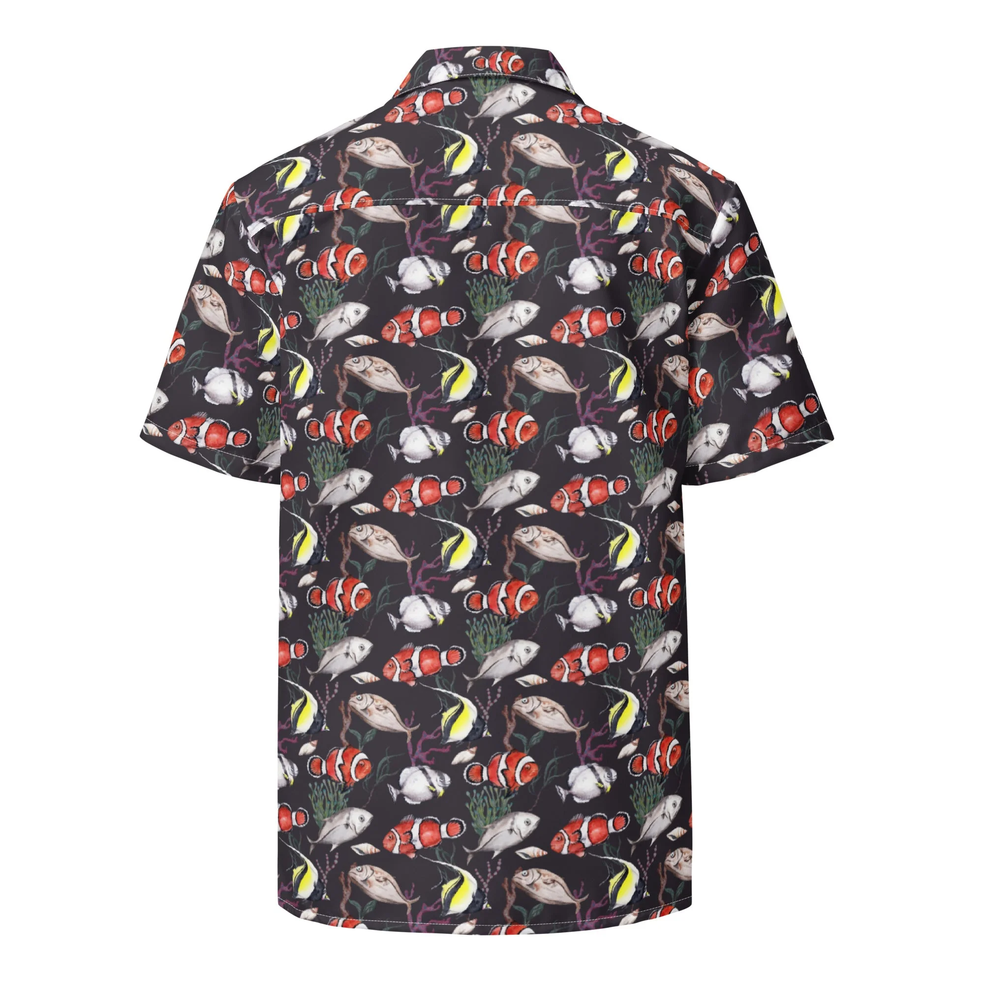 Murky Reef Tropical Saltwater Fish Hawaiian Button Shirt: Dive into Underwater Elegance! - Image 4