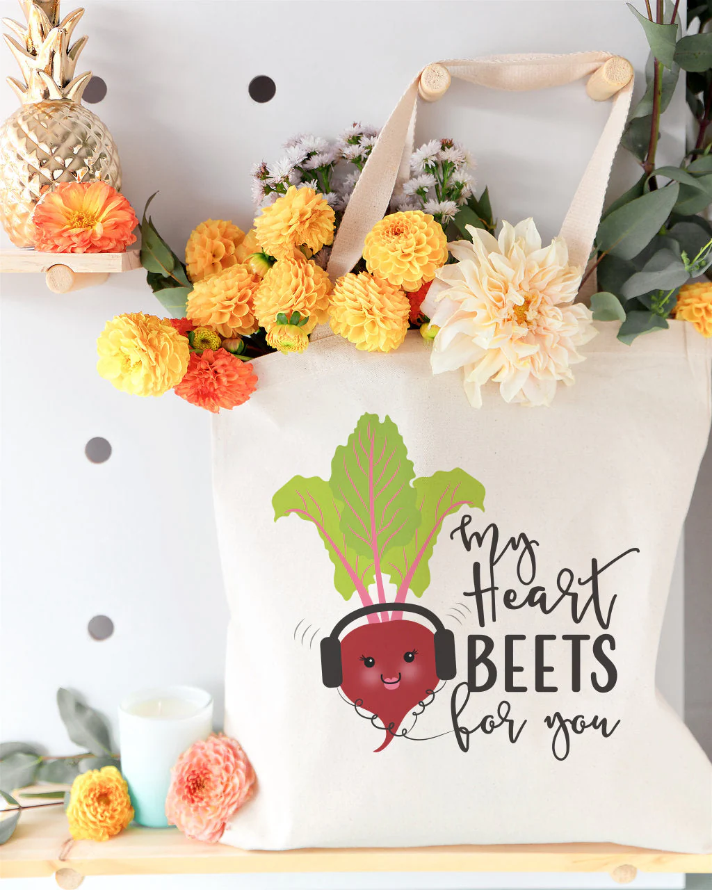 My Heart Beets for You Cotton Canvas Tote Bag by The Cotton & Canvas Co. - Image 3