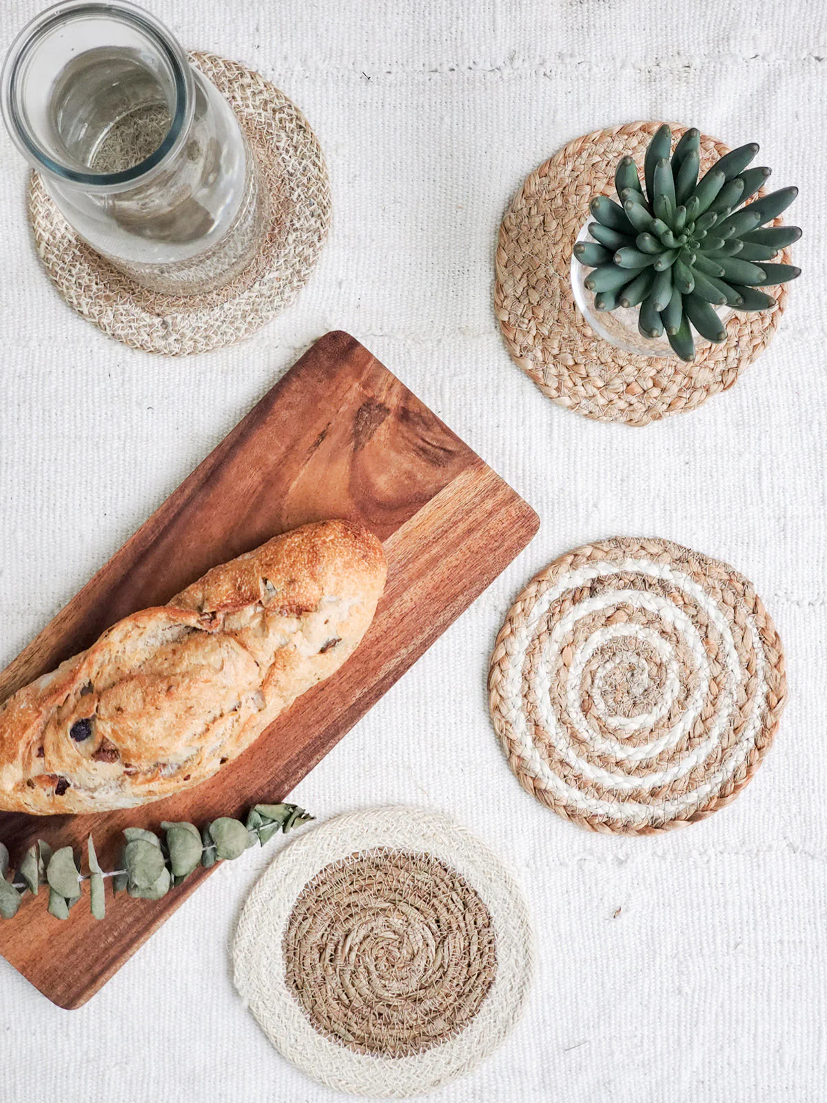 Natural Coaster Trivet Gift Set with Heart pouch - Image 2