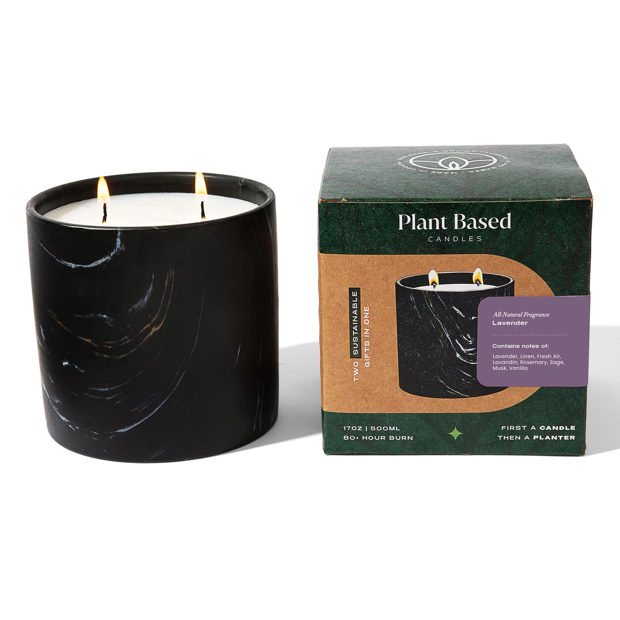 Natural Lavender Black Marquina Candle 17oz - Image 7