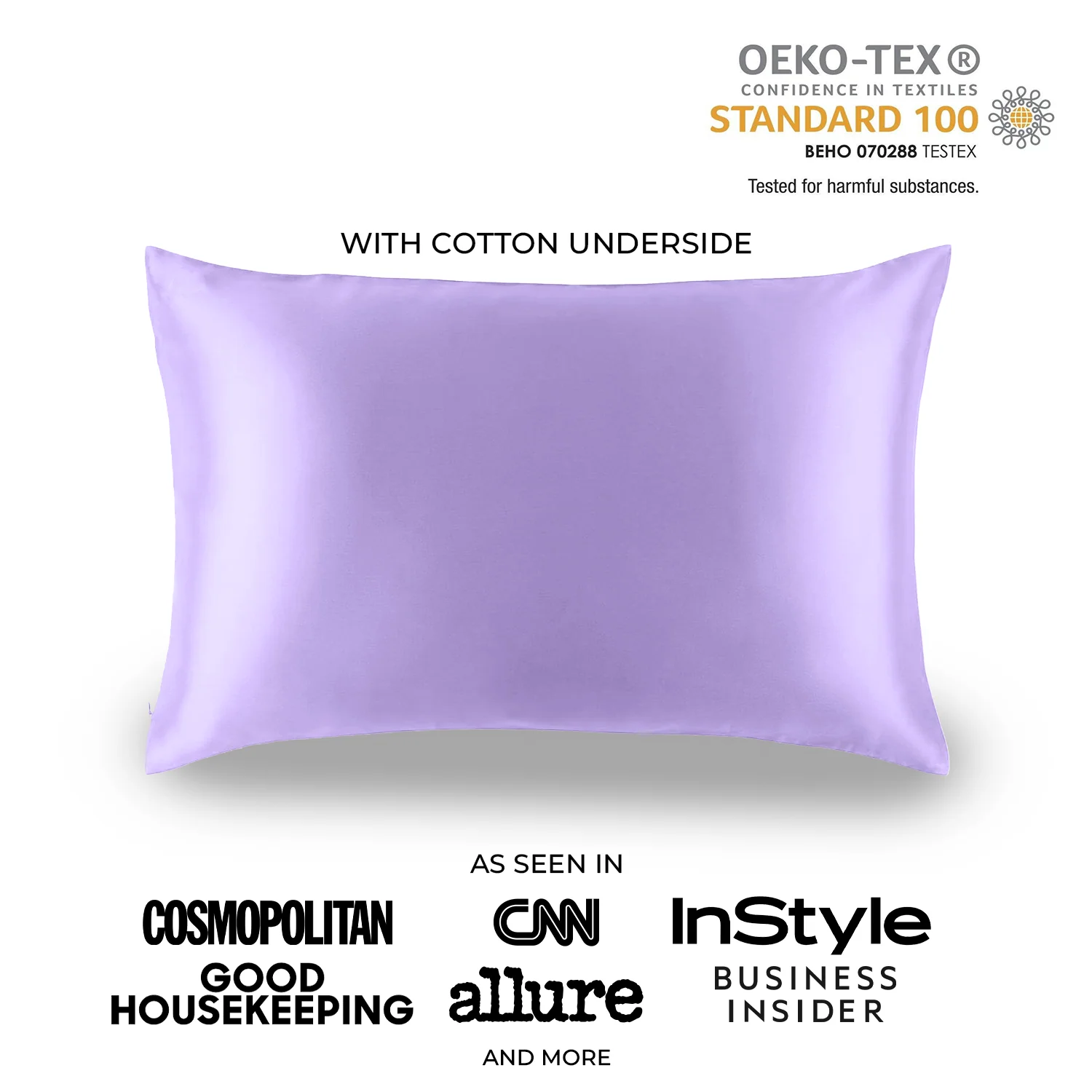 Natural Mulberry Silk Pillowcase with Cotton Underside (19 Momme) - Image 14