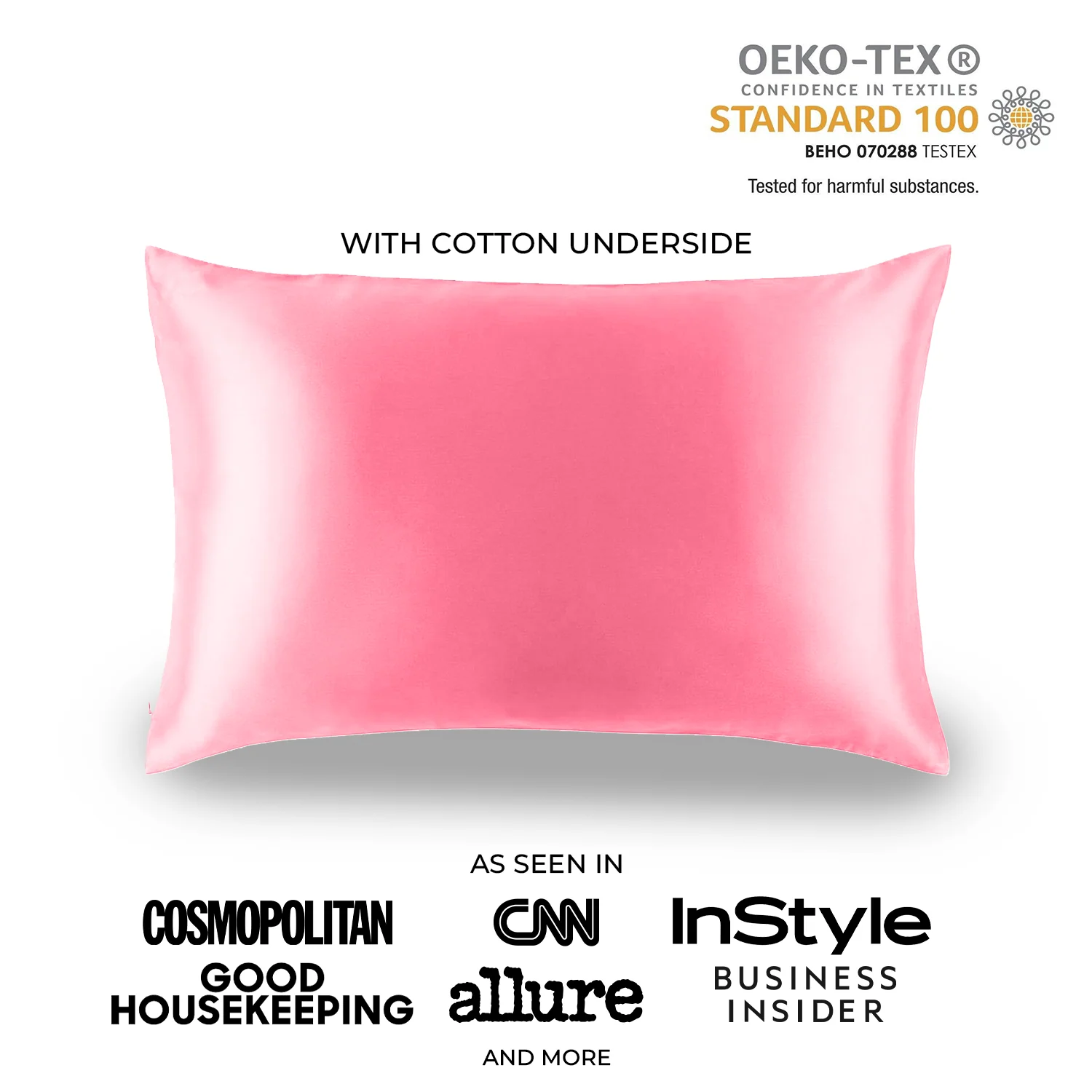 Natural Mulberry Silk Pillowcase with Cotton Underside (19 Momme) - Image 18