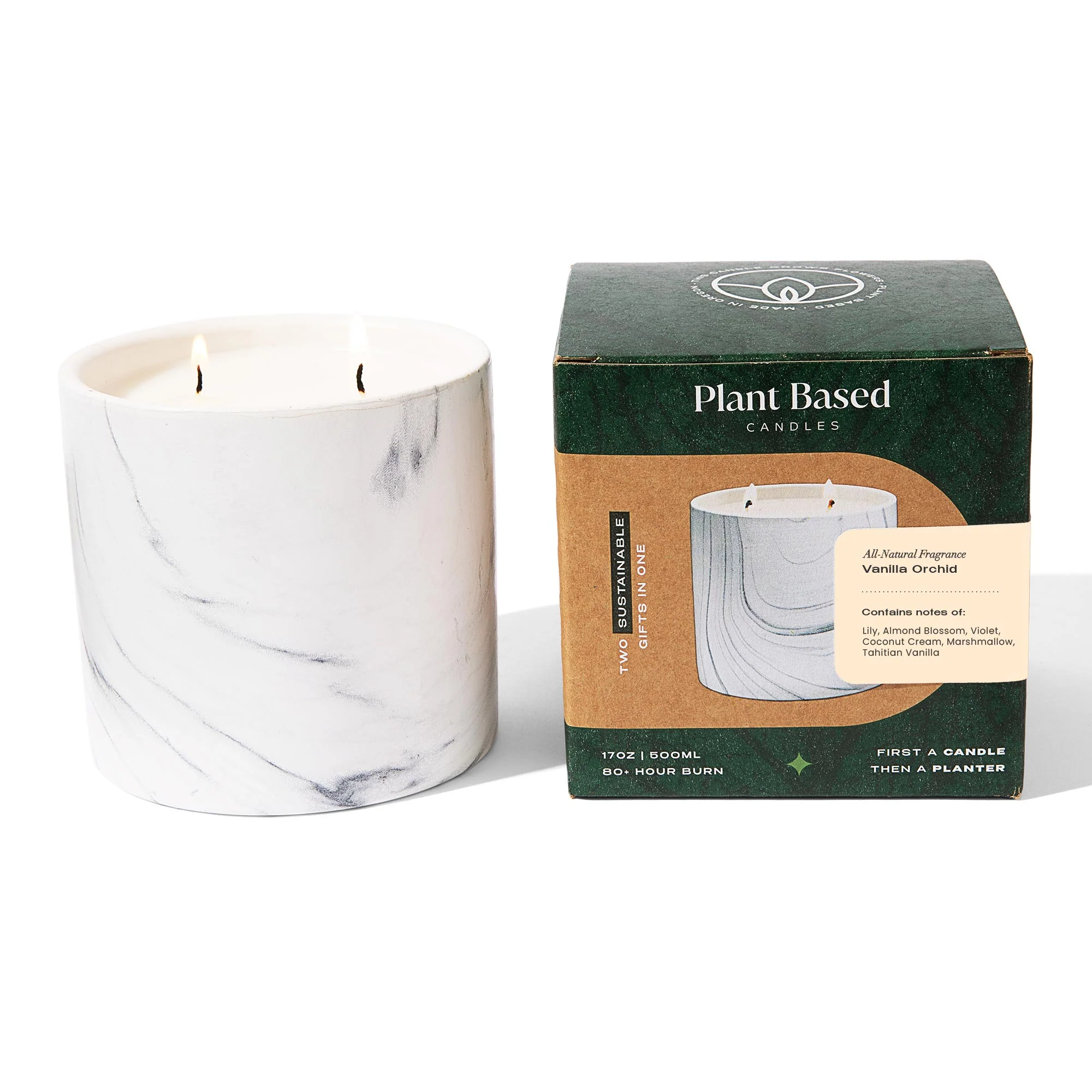 Natural Vanilla Orchid White Marble Candle 17oz - Image 7