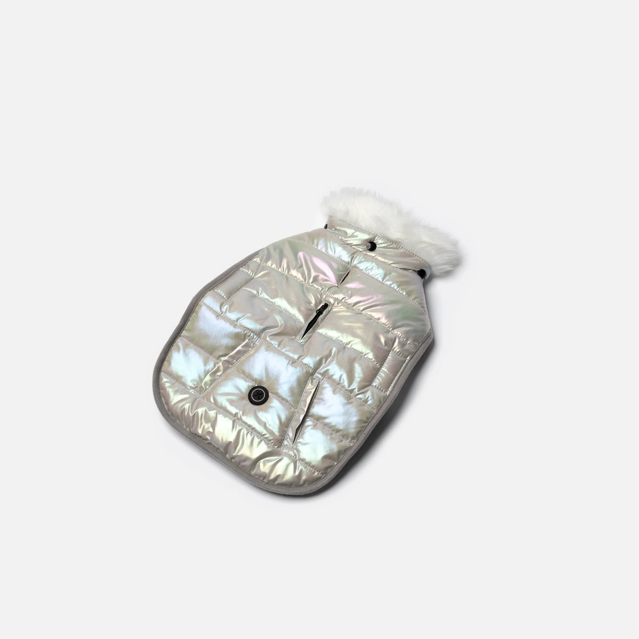 Nikka Iridescent Dog Jacket | Warm, Stylish & Leash-Friendly with Poop Bag Dispenser - Image 3
