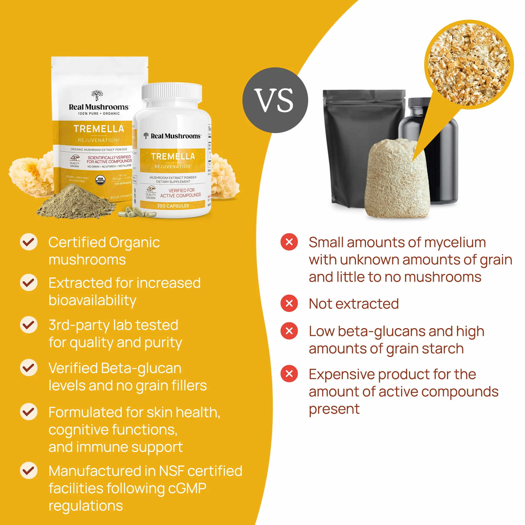 Organic Tremella Extract Powder by Real Mushrooms - Image 3