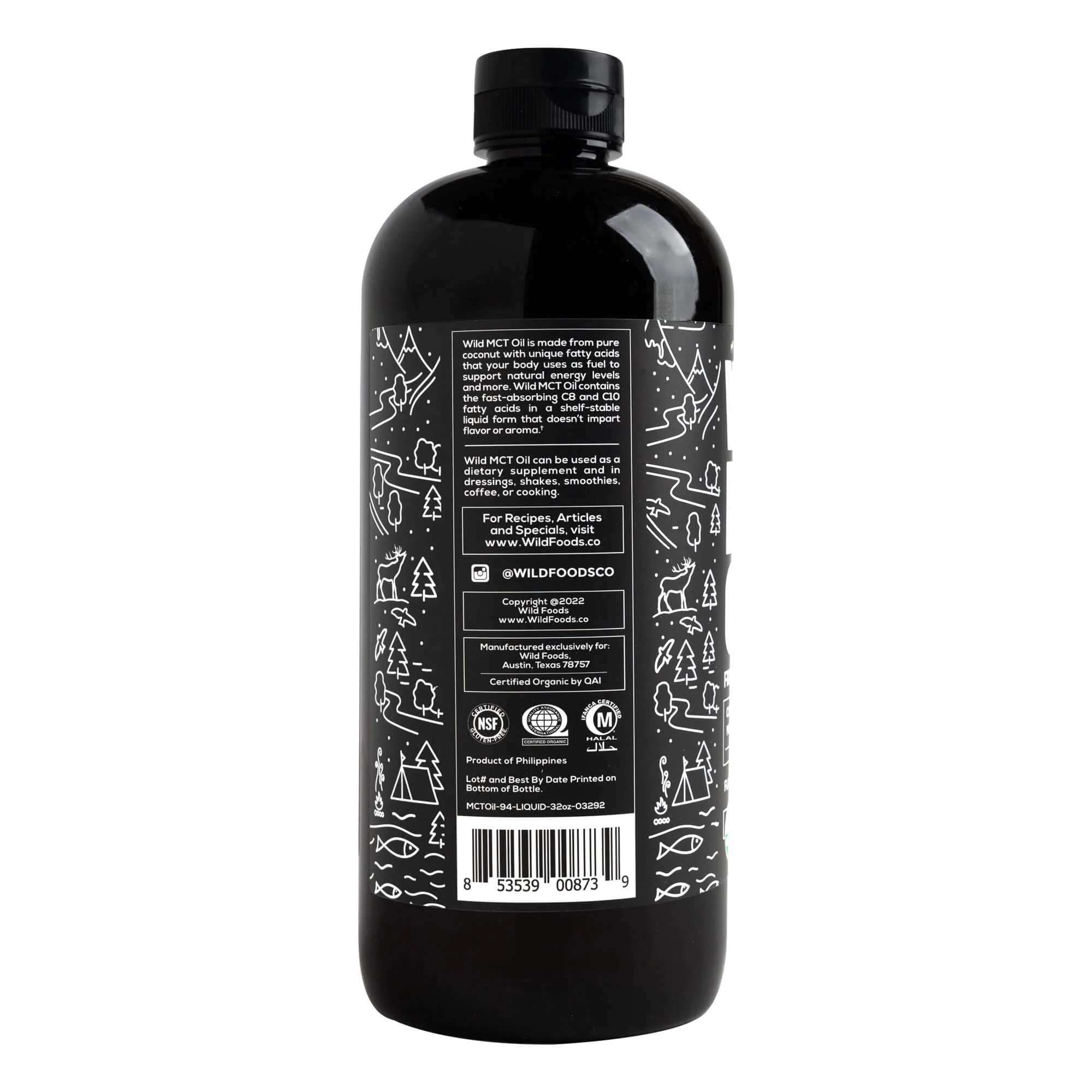 Organic Wild MCT Oil 32oz From 100% Coconuts Case of 6 by Wild Foods - Image 3