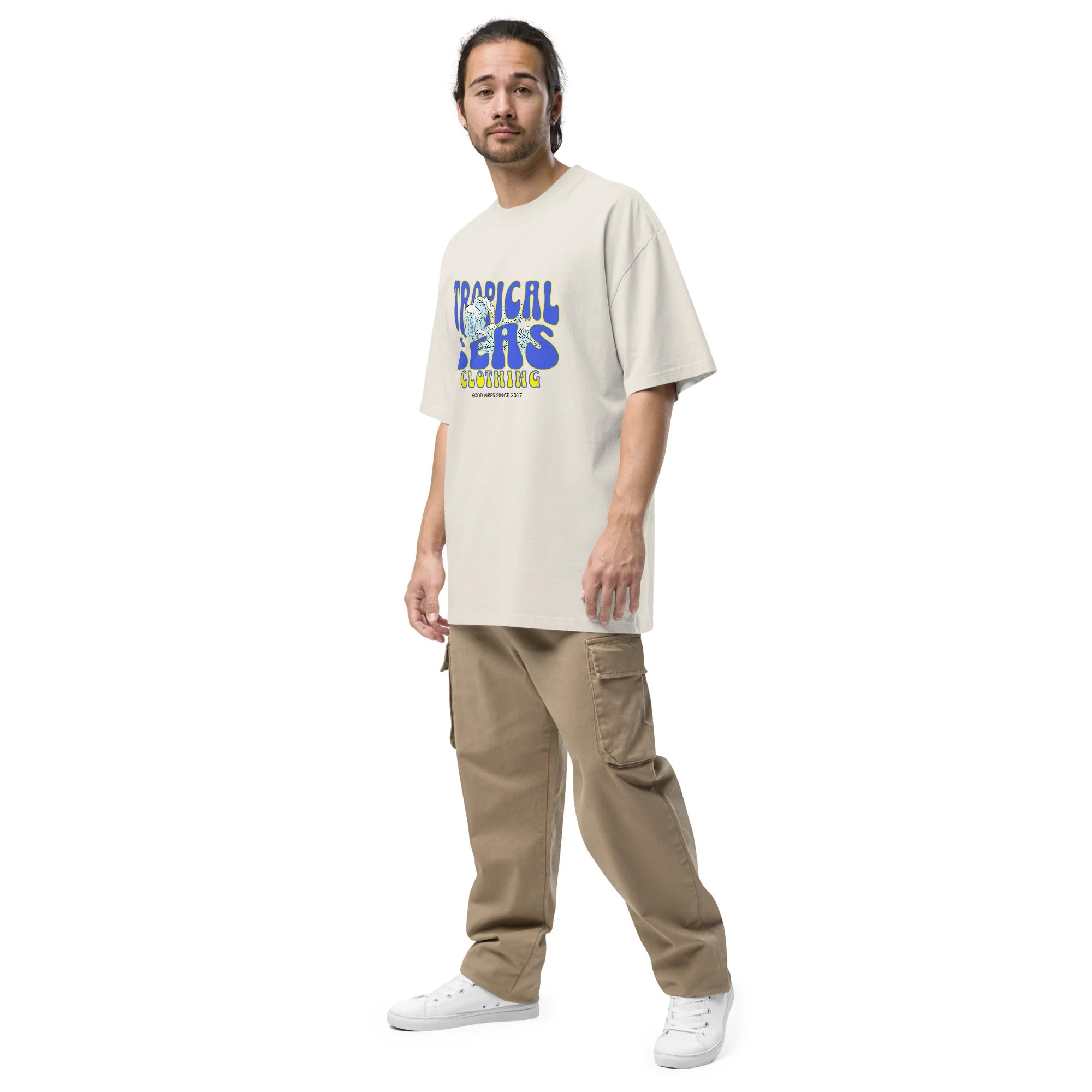 Oversized Wild Tropical Seas faded t-shirt - Image 2