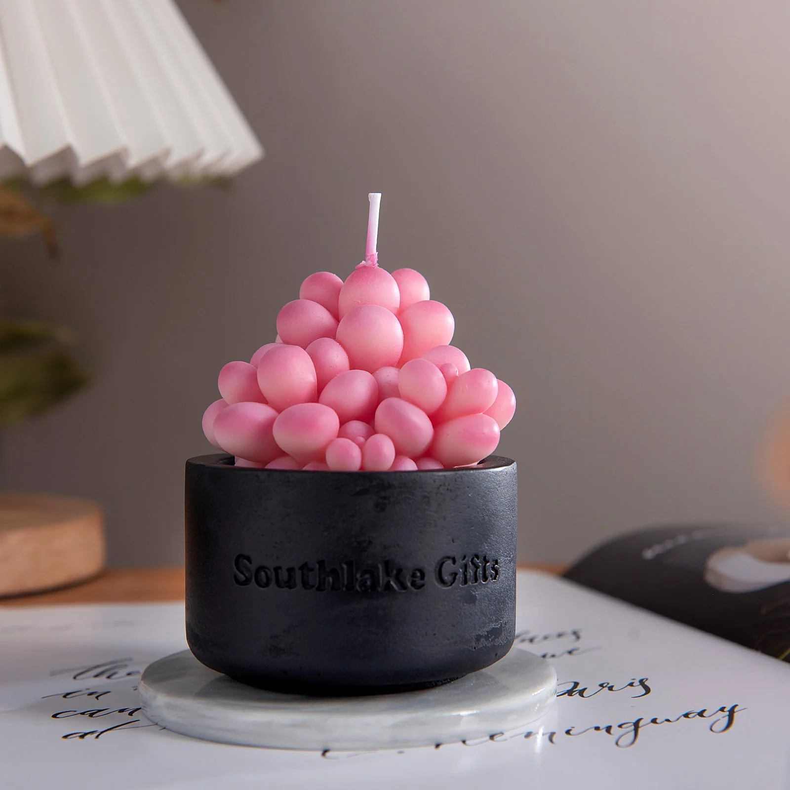 Pink Moonstones Succulent Scented Candle - Image 8
