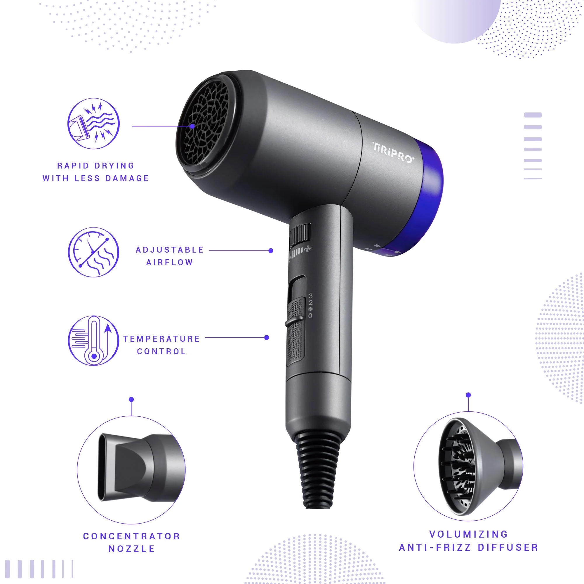 Prisma Pro Dryer with Adjustable Airflow Technology (Accessories Included) - Image 14