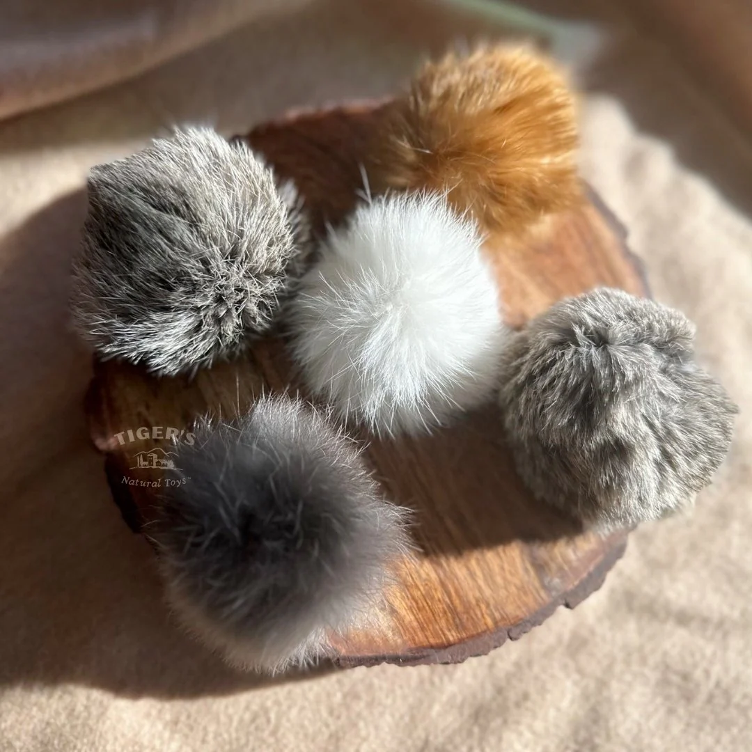 Rabbit Fur Cat Toy, Pom Pom Cat Toy, Fur Balls - Image 4