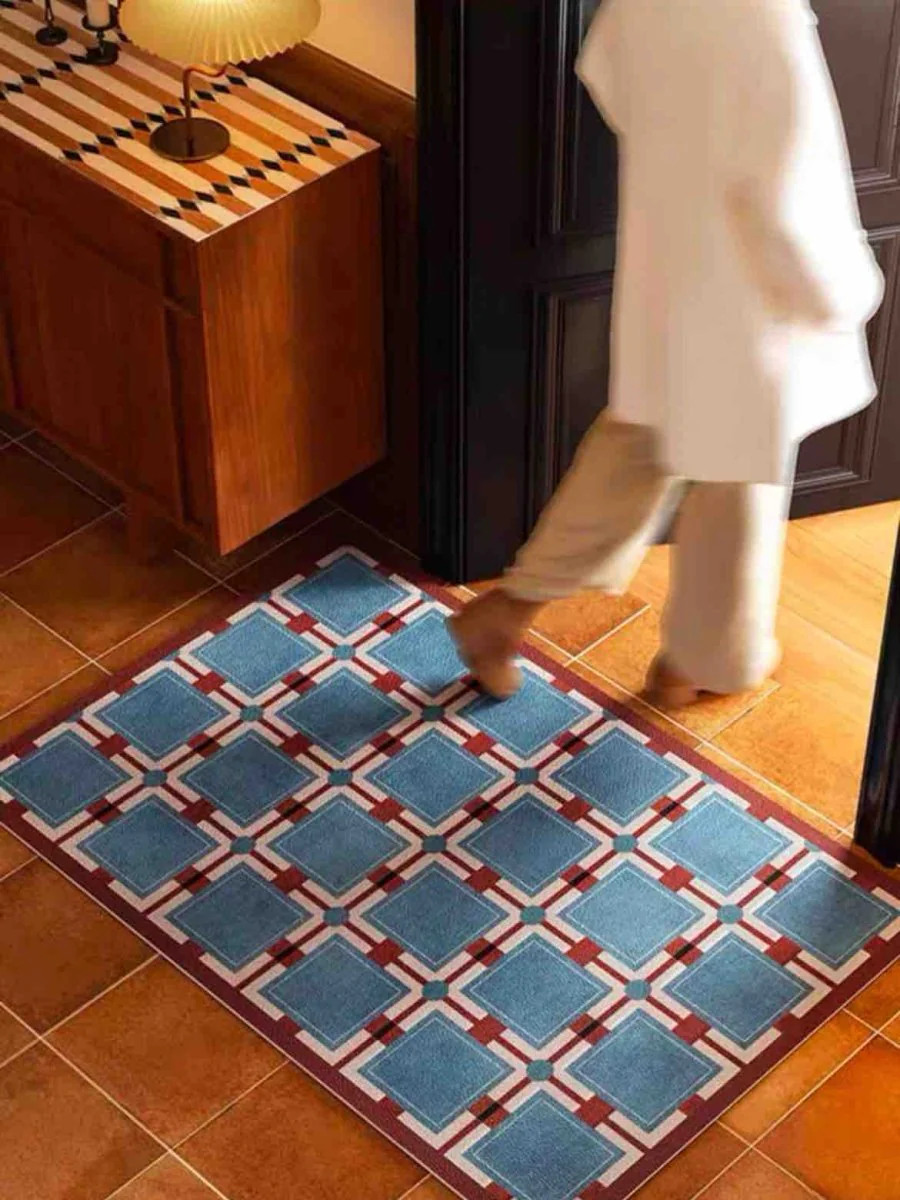 Retro Geometry Diatomite Bath Mat, Absorbent, Quick Drying & Anti-slip - Image 3