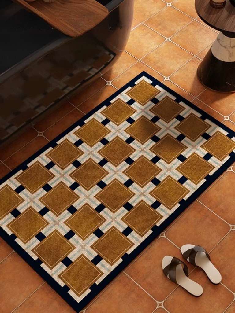 Retro Geometry Diatomite Bath Mat, Absorbent, Quick Drying & Anti-slip - Image 5