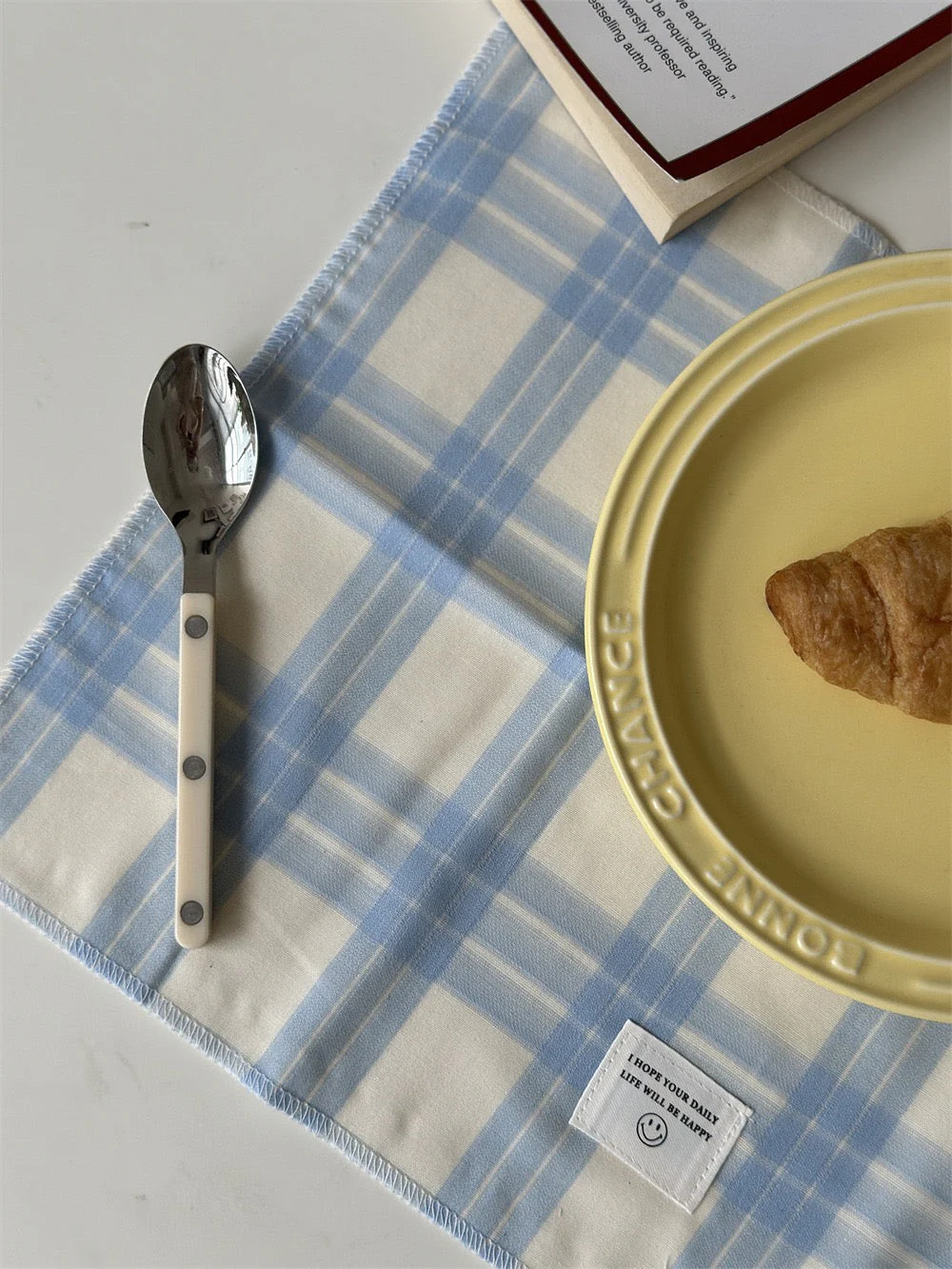 Retro Pastel Blue Checker Placemat for Dopamine Table Setting - Image 3