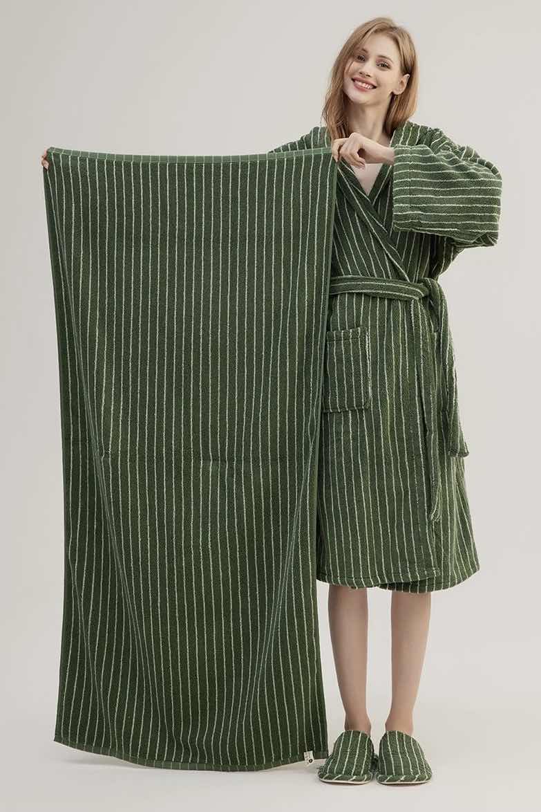 Retro Soft 100% Long-stapled Cotton Striped Bath Towel - Image 9