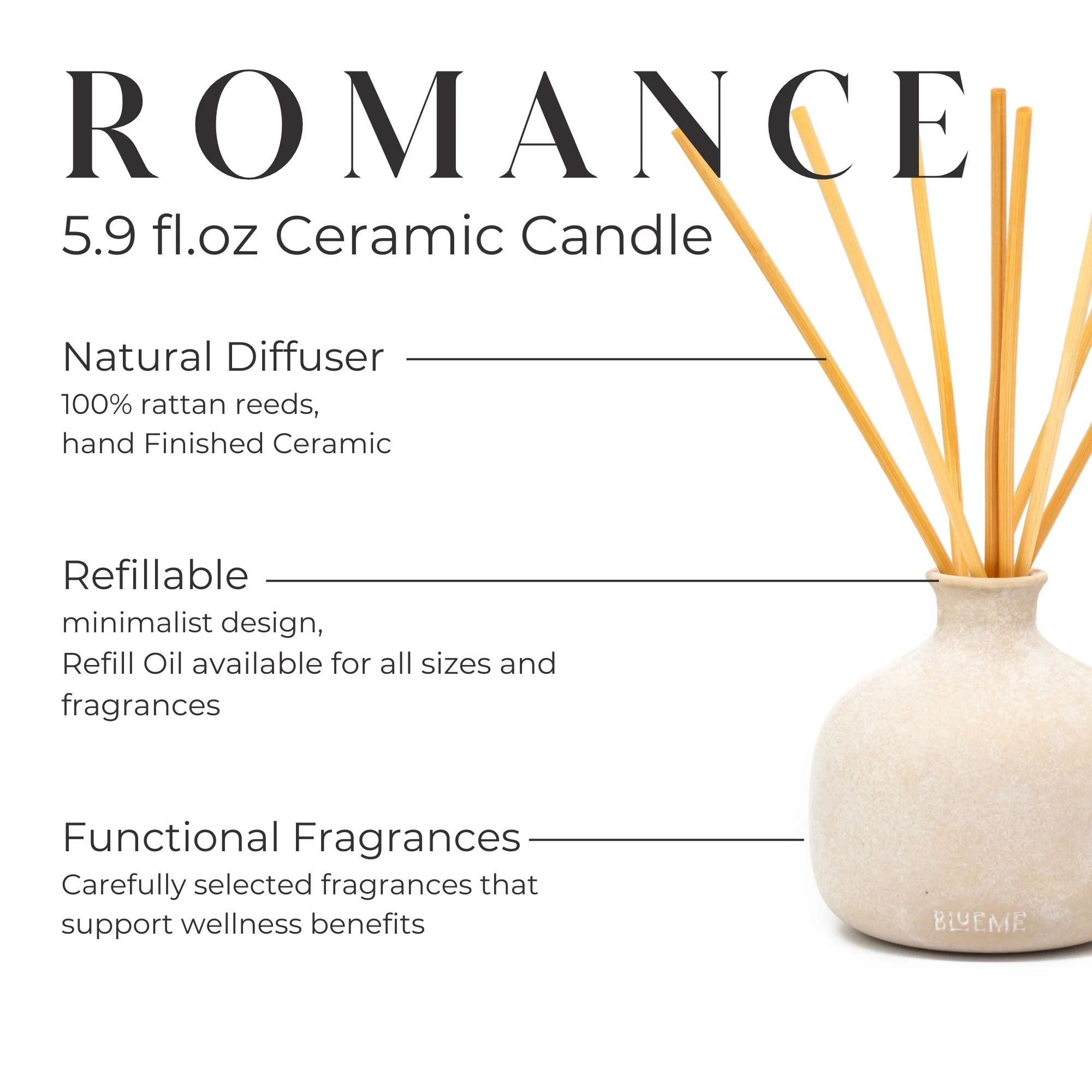 Romance - Ceramic Refillable Diffuser - Oakmoss & Sandalwood - Image 6