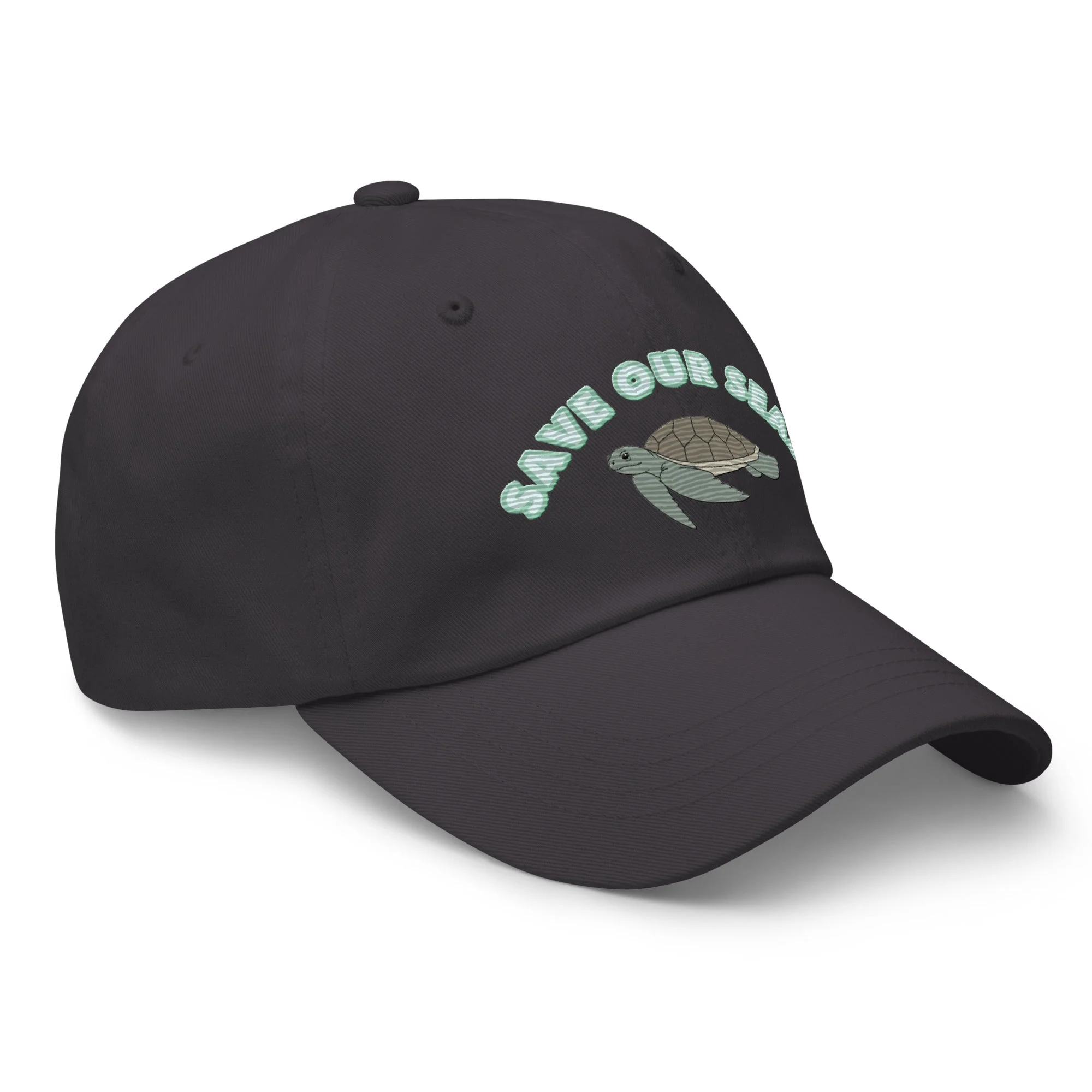 Save Our Seas Sea turtle Dad hat: Pulls 4 pounds of ocean plastic! - Image 2