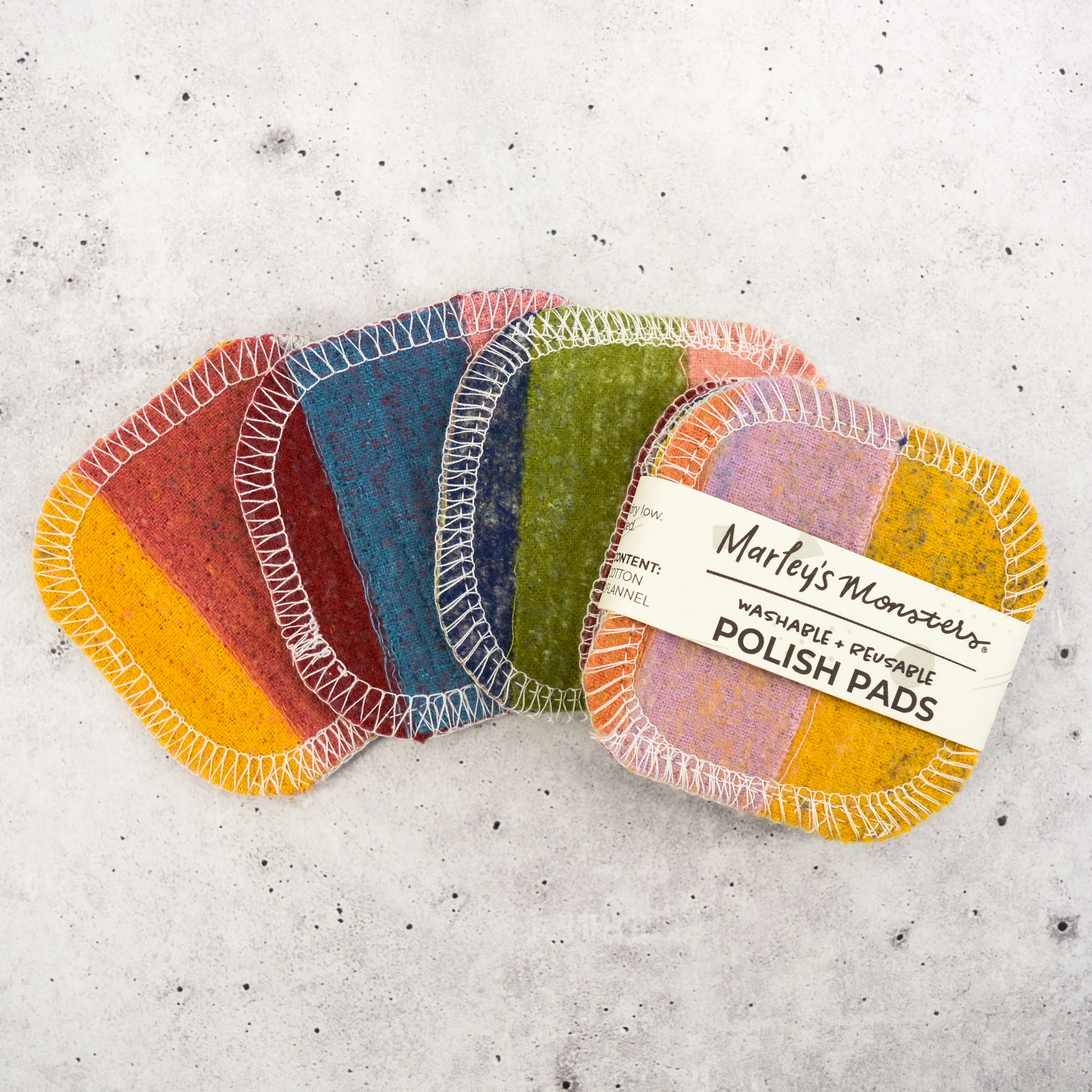 Scrap Felt Polish Pads: Set of 4 - Earthy Rainbow - Image 3