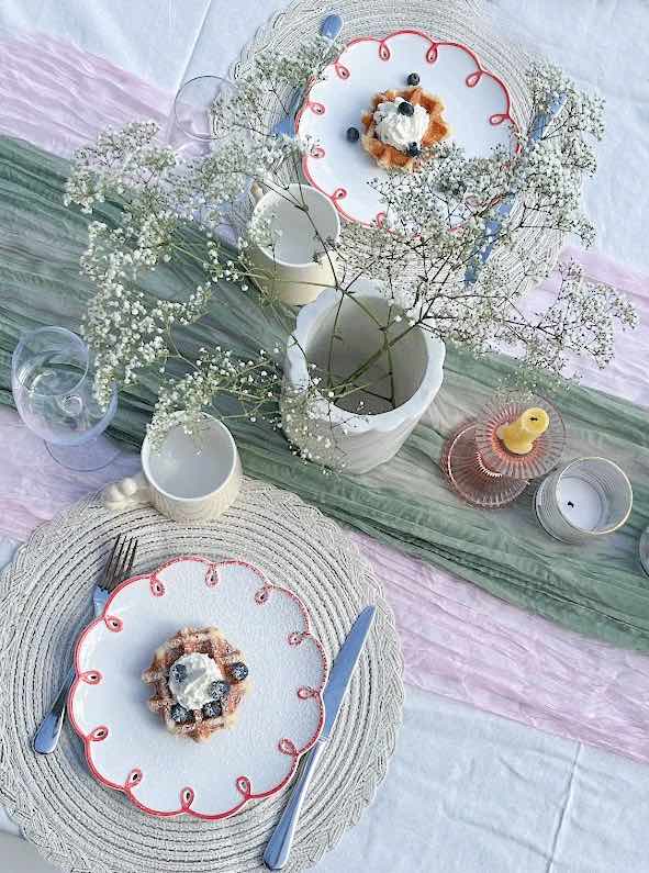Set of 2 Cloud Ceramic Dinner Plates - Cute Whimsical Eclectic Dinnerware Set - Image 4