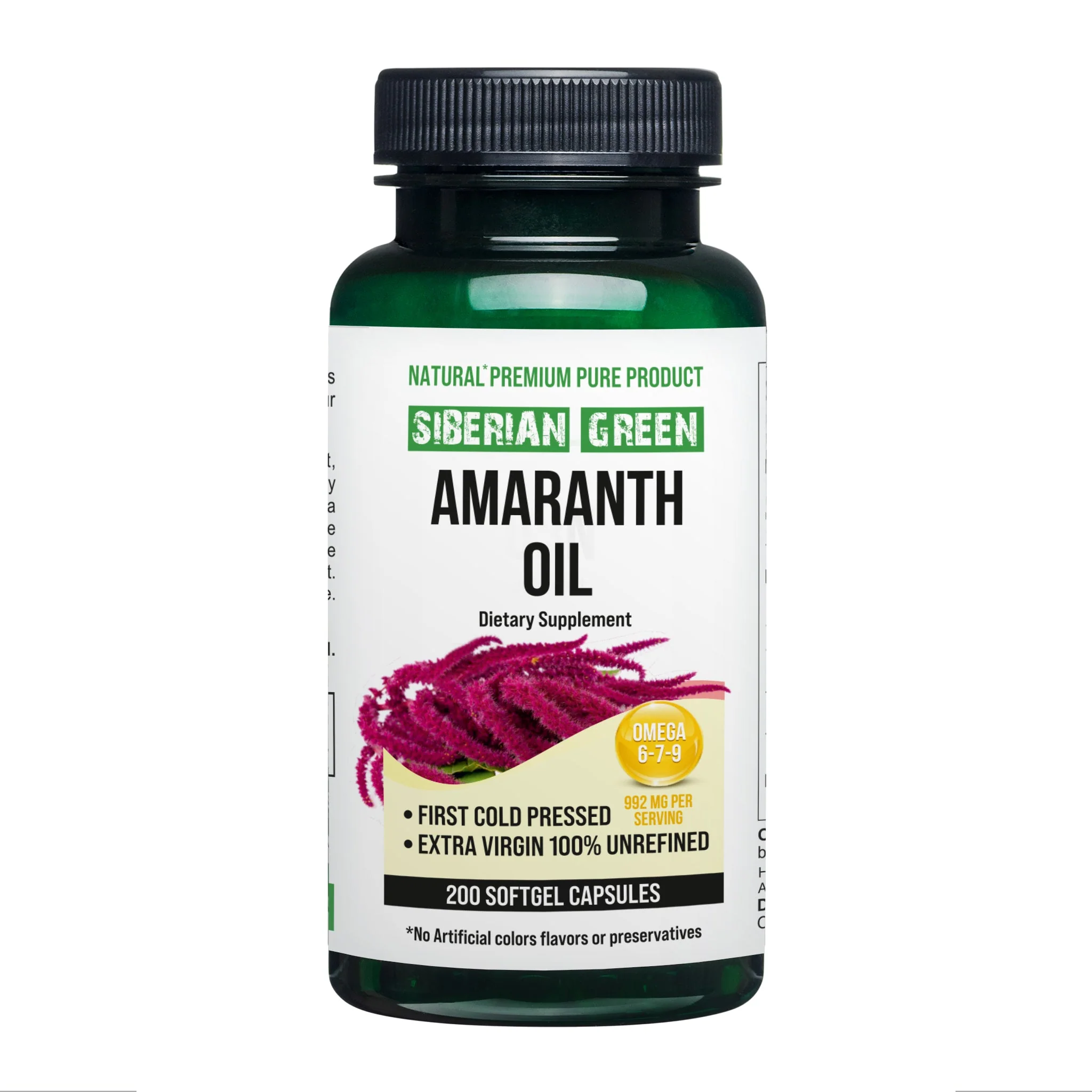 Siberian Green Amaranth Seed Oil Capsules – 200 Softgels | Cold Pressed & Unrefined - Image 3