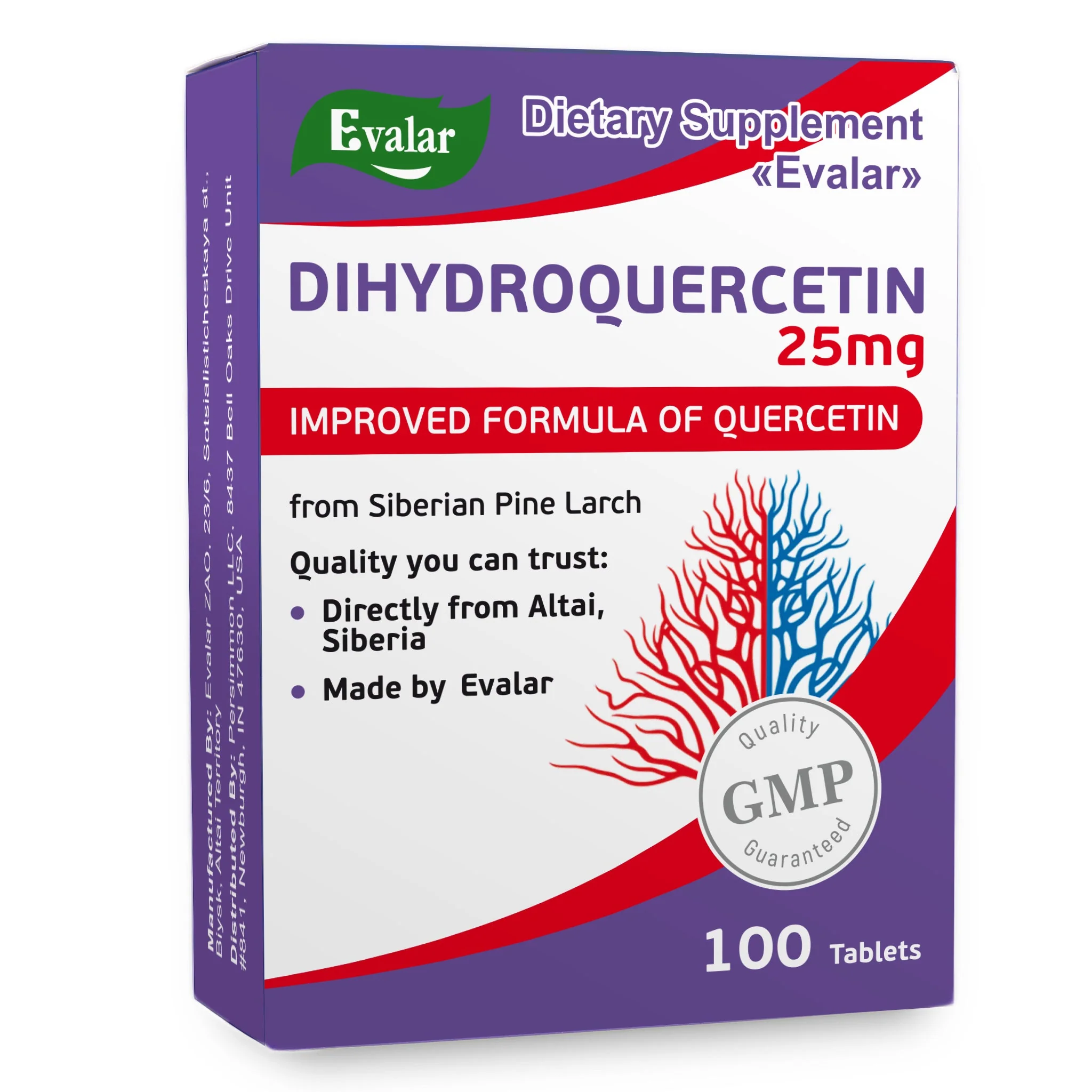 Siberian Pine Larch by Evalar Dihydro Quercetin 100 Tabs
