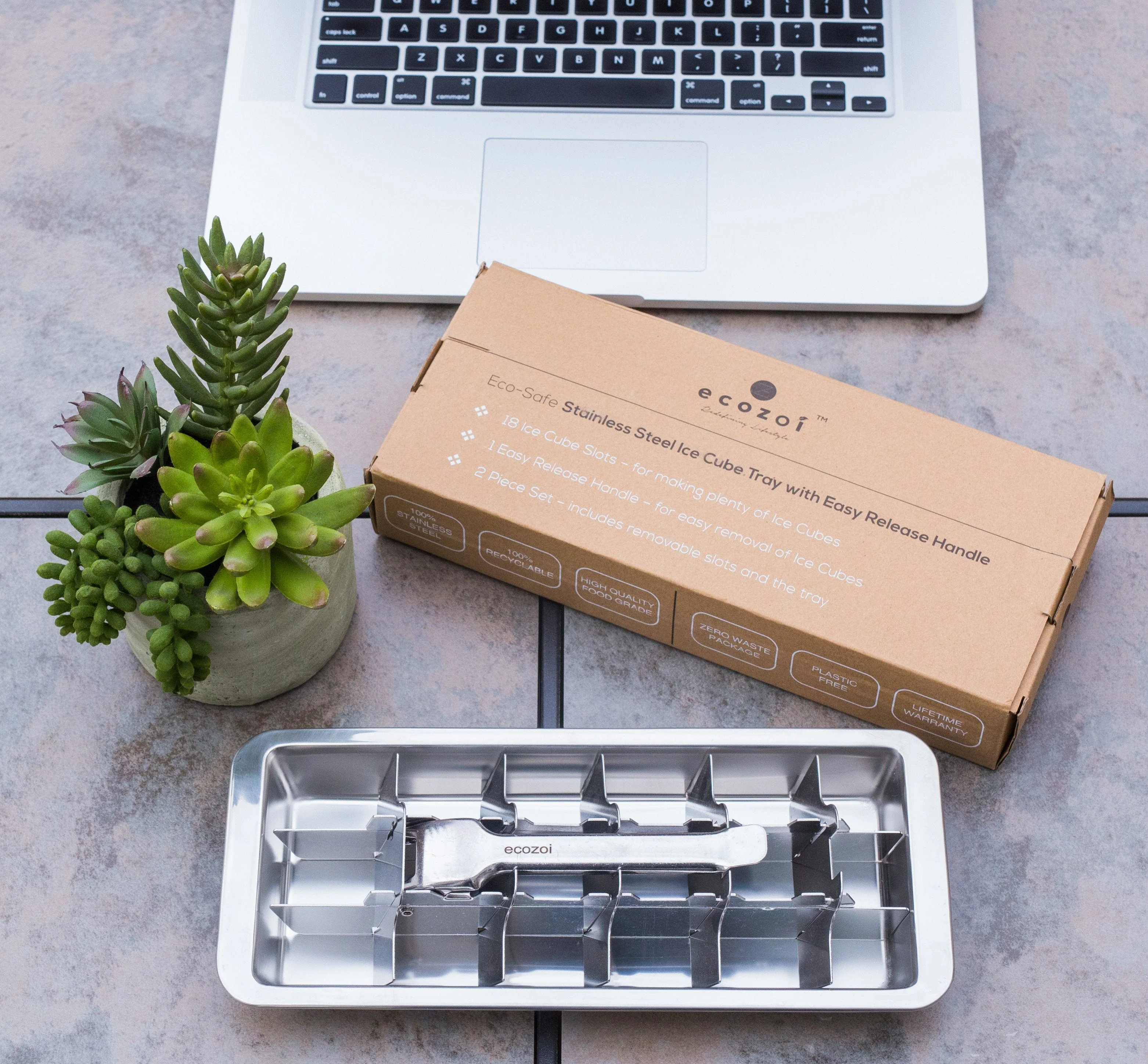 Stainless Steel Ice Cube Tray with Easy Release Handle, Vintage Design by ecozoi - Image 4
