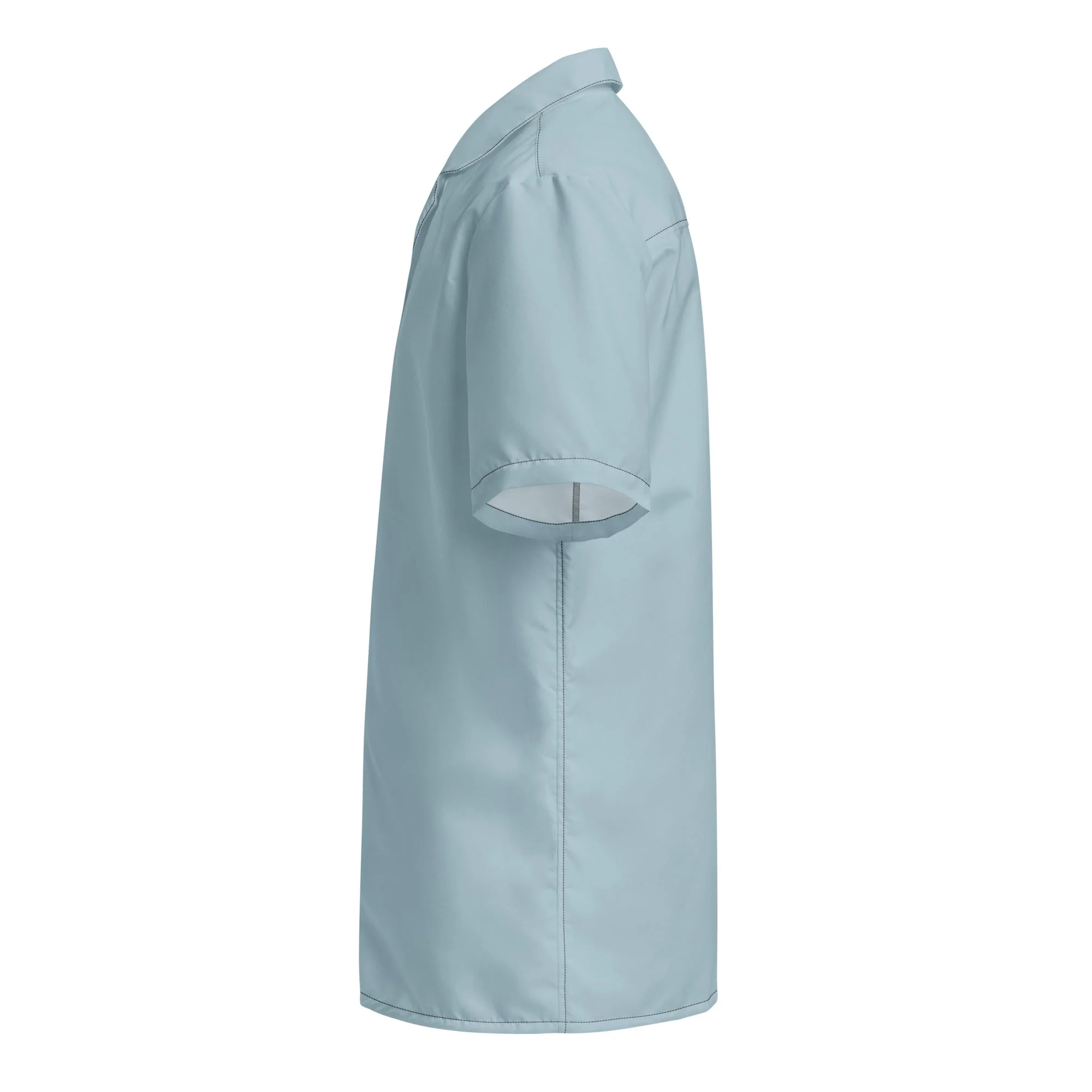 Stylish Recycled Polyester Camp Shirt | Solid Shark Skin Blue | Gift for Him | Removes 2 Pounds of Ocean Plastic - Image 7