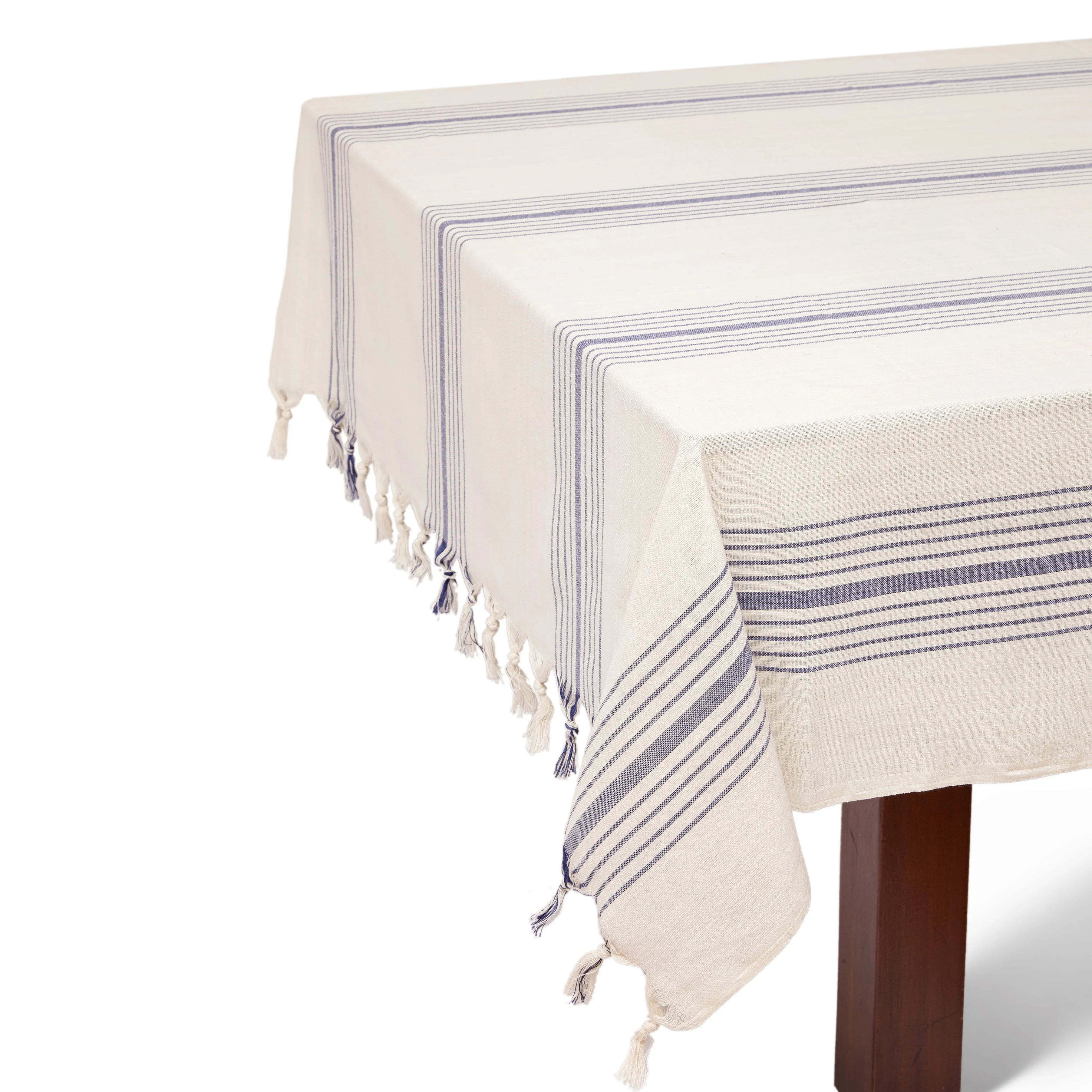Sustainable Kayseri Tablecloth Set - Blue by Hilana Upcycled Cotton - Image 3