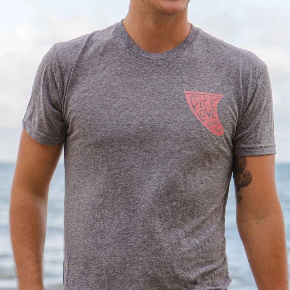 Tee - Premium Tri-Blend - Fin Logo by Rice Love - Image 2