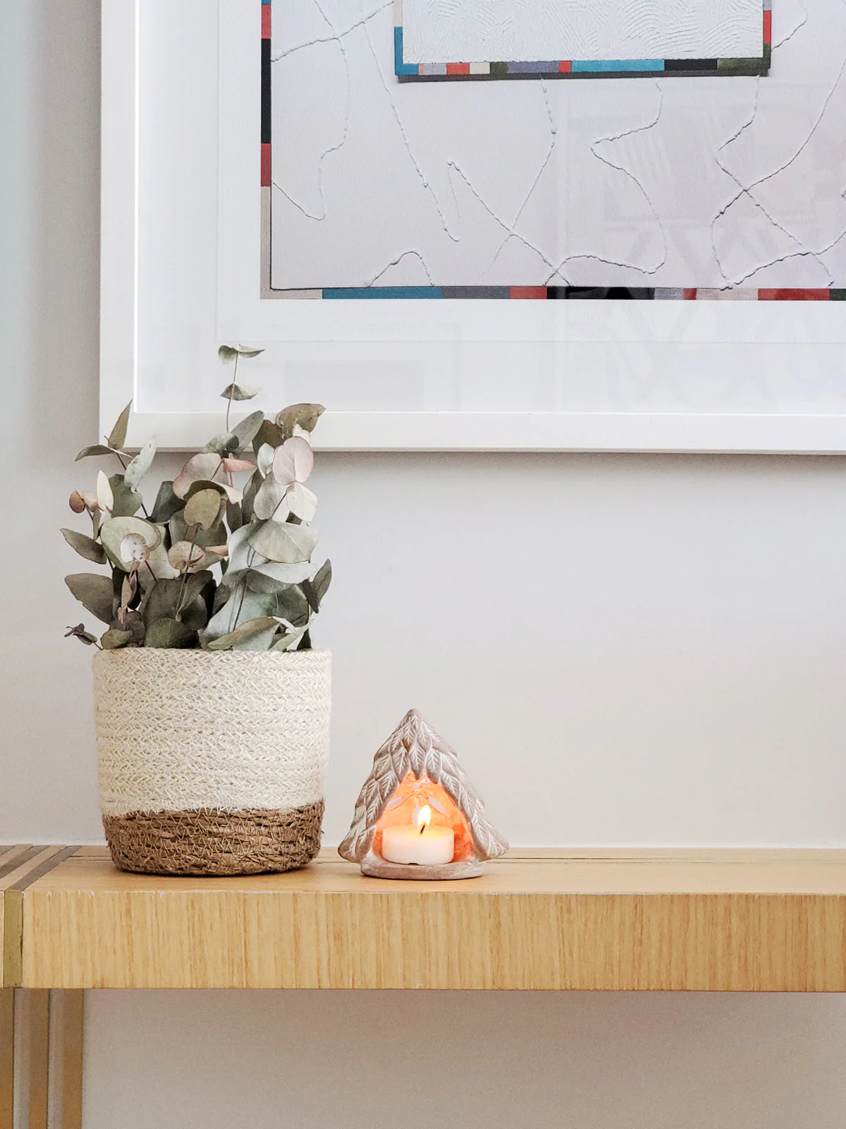 Terracotta Tea Light Candle Holder - Tree - Image 2
