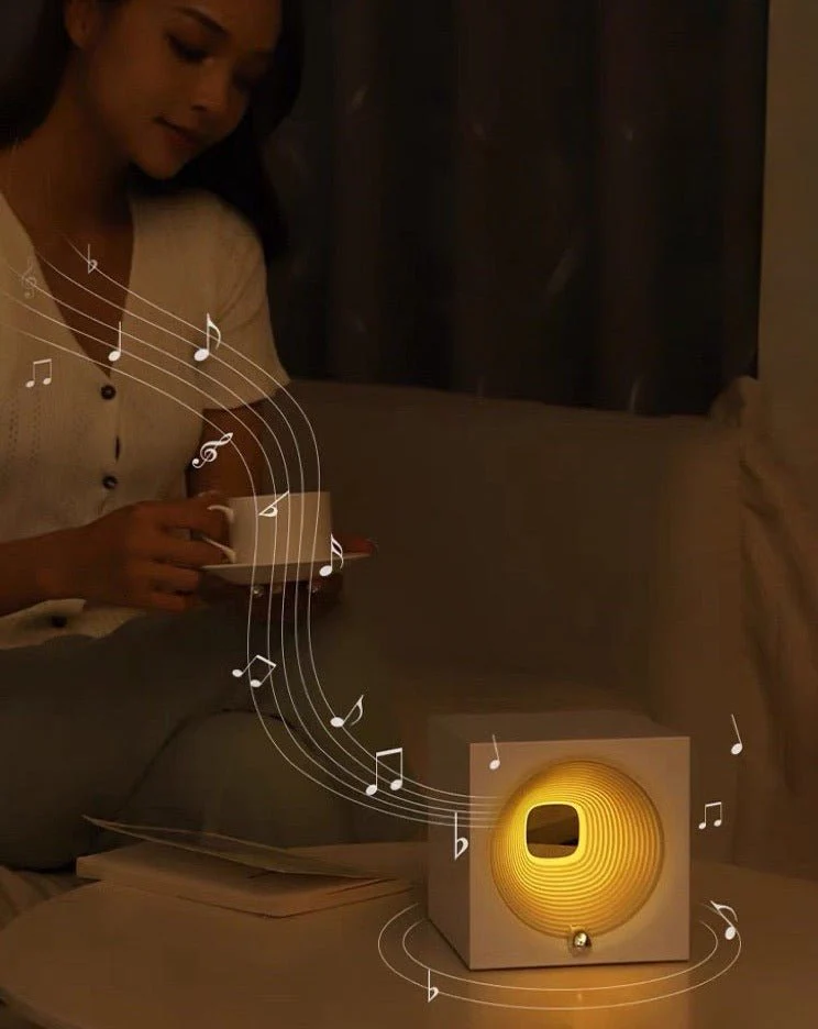 Time Machine Sleep Inducing Bedside Lamp with Speaker - Dimmable Sleep Aid Night Light - Image 2