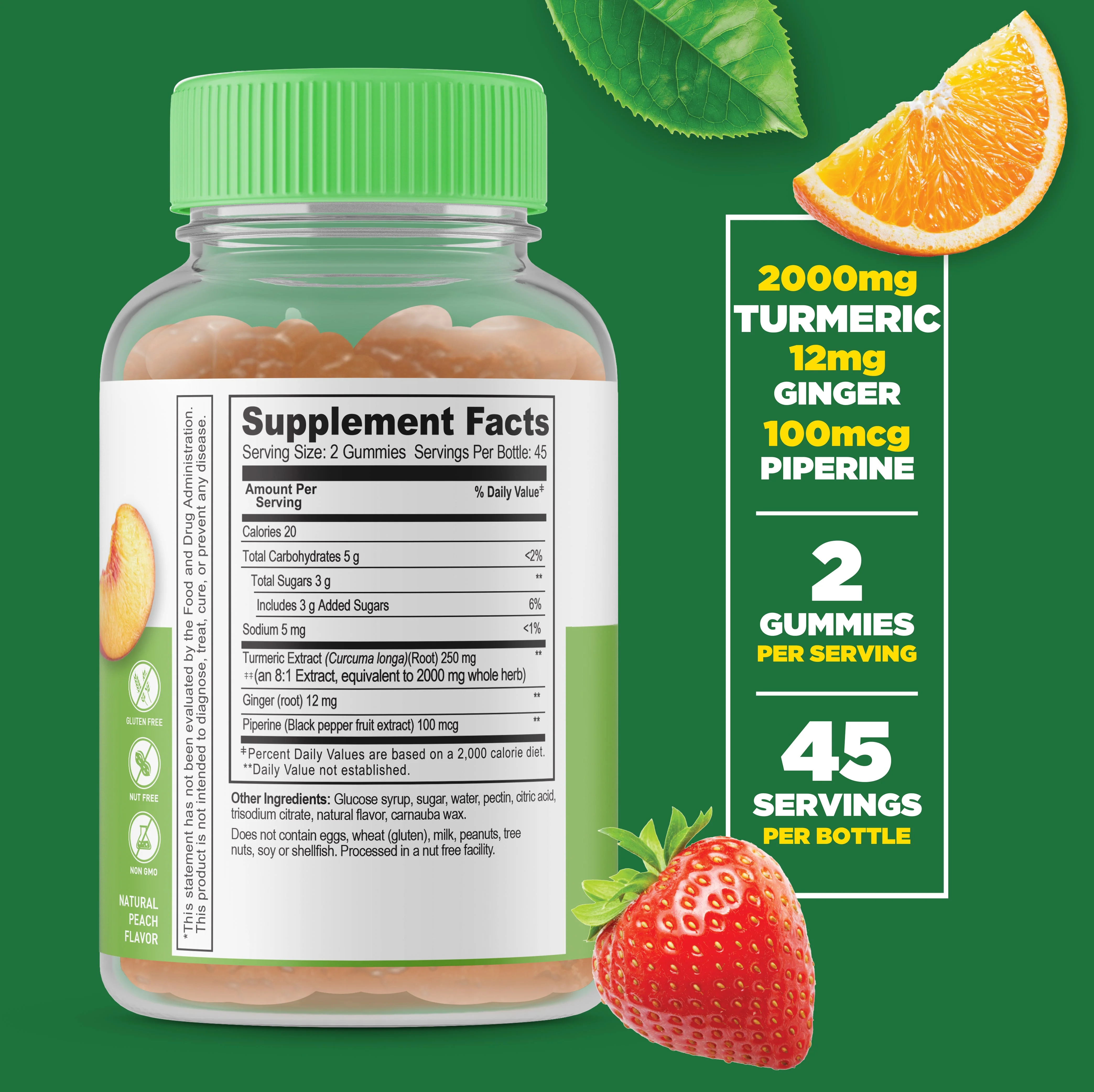 Turmeric Curcumin with Ginger Gummies - Image 2