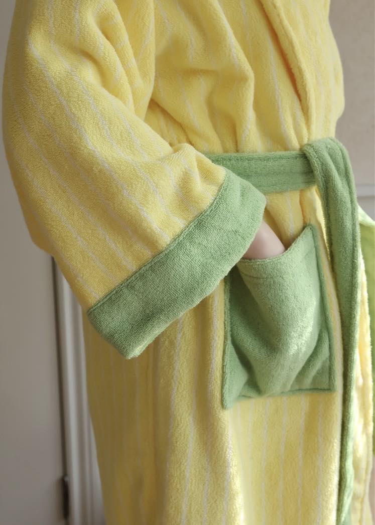 Ultra Soft Dopamine Stripe Bathrobe - 100% Organic Long-stapled Cotton - Image 13