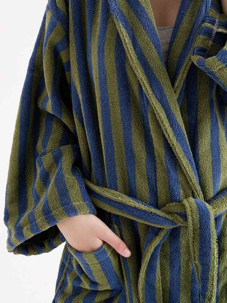 Ultra Soft Retro Stripe Bath Robe - 100% Organic Long-stapled Cotton - Image 14