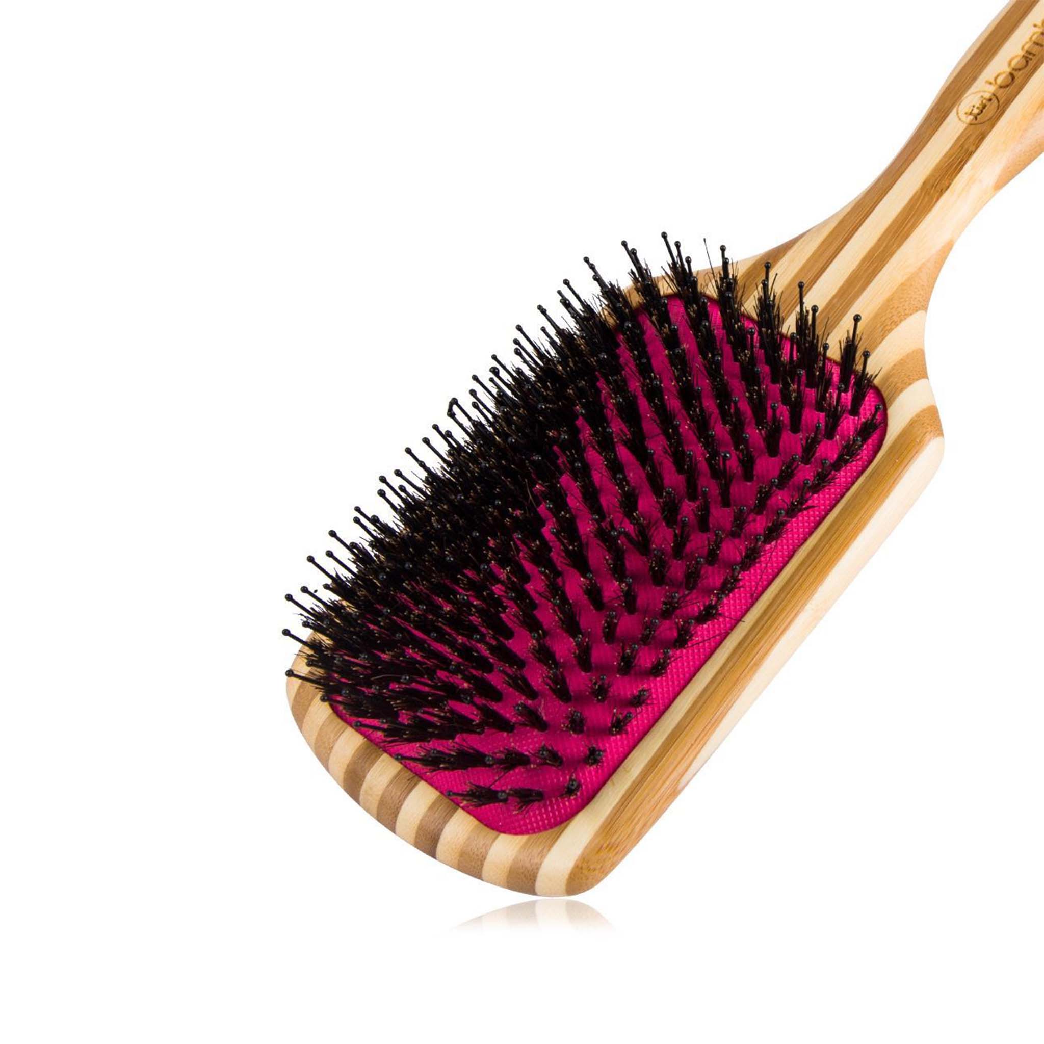 (Value 2-Pack) Detangling XL Bamboo Paddle Brush with Boar Bristles - Image 2