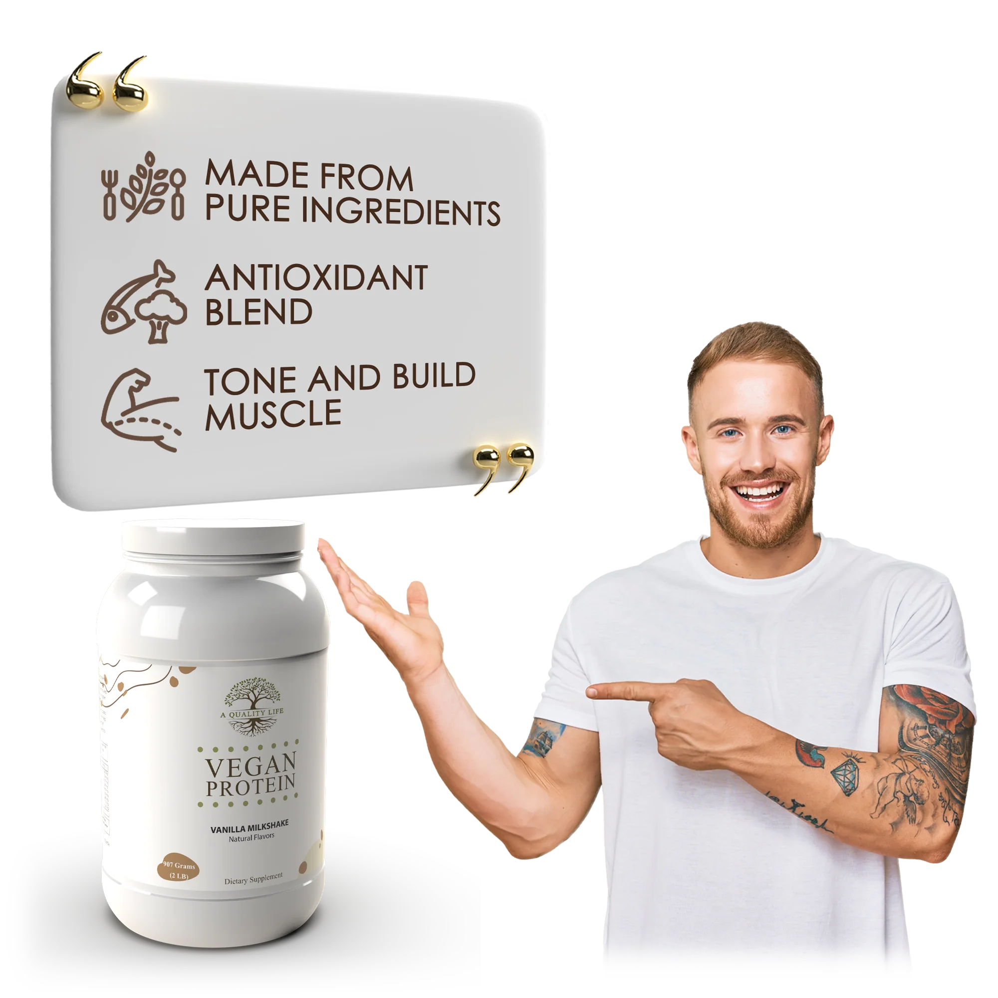 Vegan Protein Vanilla Milkshake by A Quality Life Nutrition - Image 3