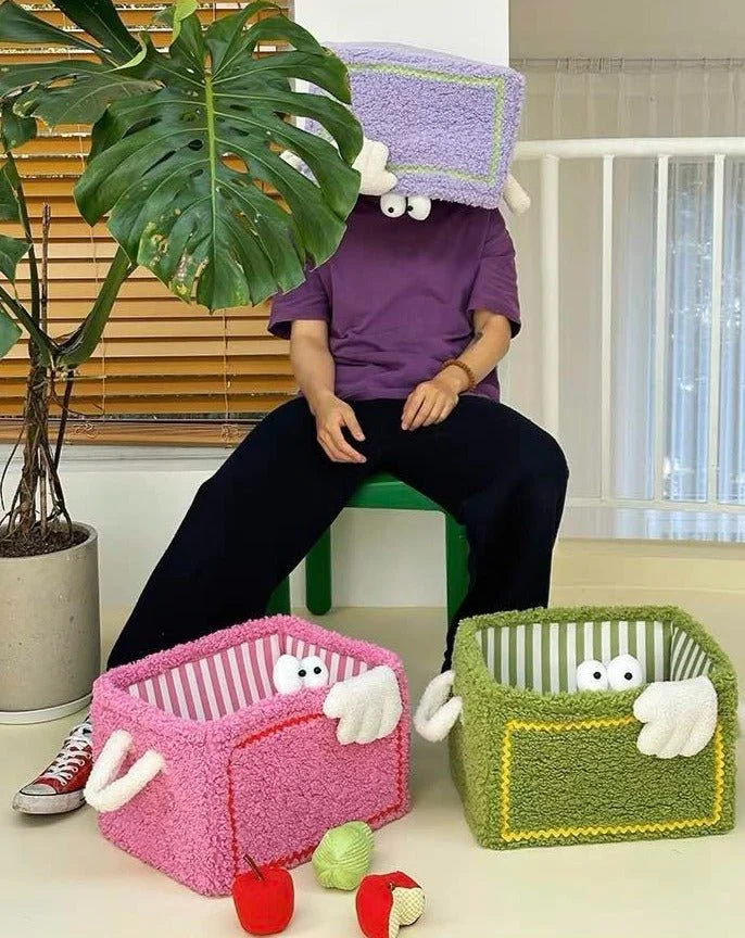Whimsical Eclectic Big Eyes Plush Cute Laundry Storage Baskets - Laundry Bag for Kids Children - Image 8