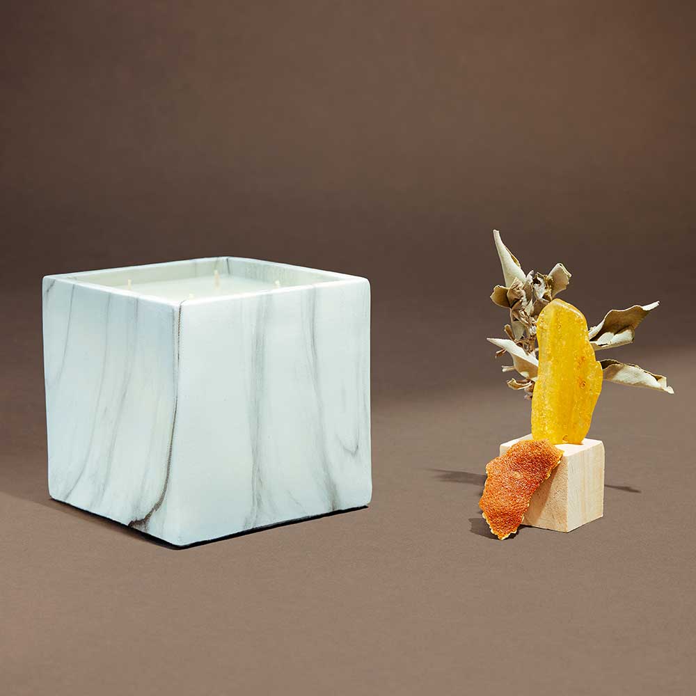 White Marble Cube Candle 30oz (Clearance) - Image 3