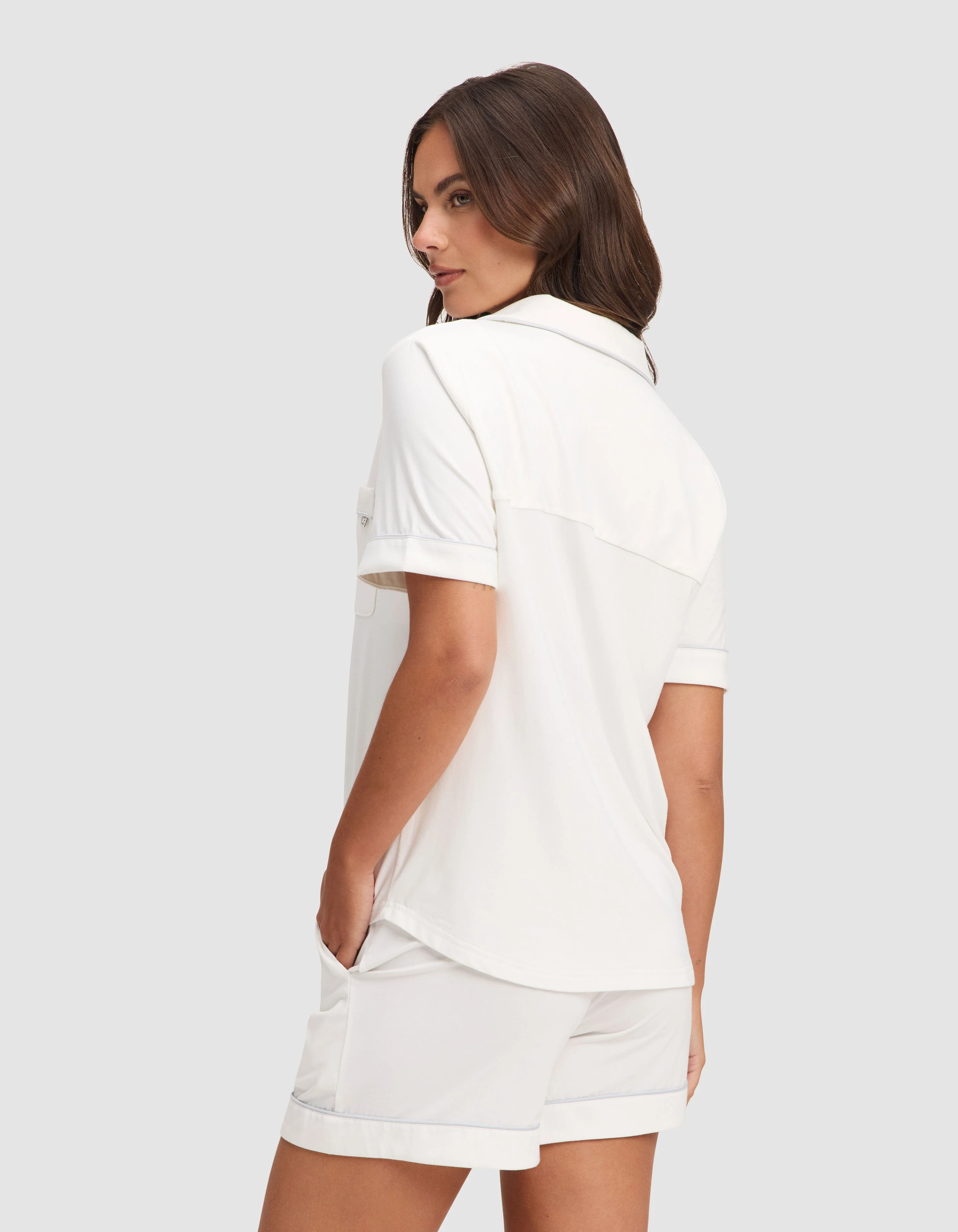 Women's Bamboo Stretch-Knit Short Sleeve Pajama Set - Image 11