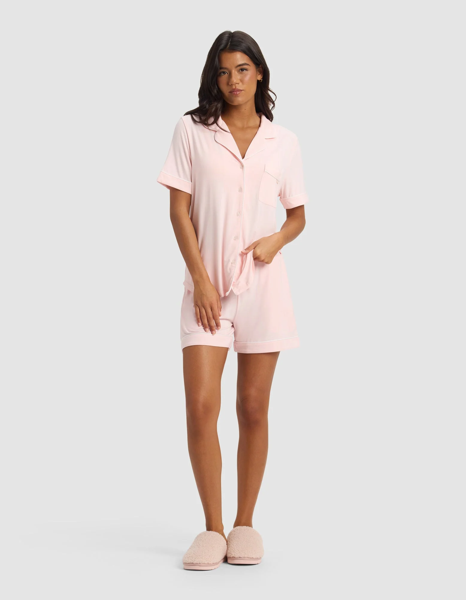 Women's Bamboo Stretch-Knit Short Sleeve Pajama Set - Image 9