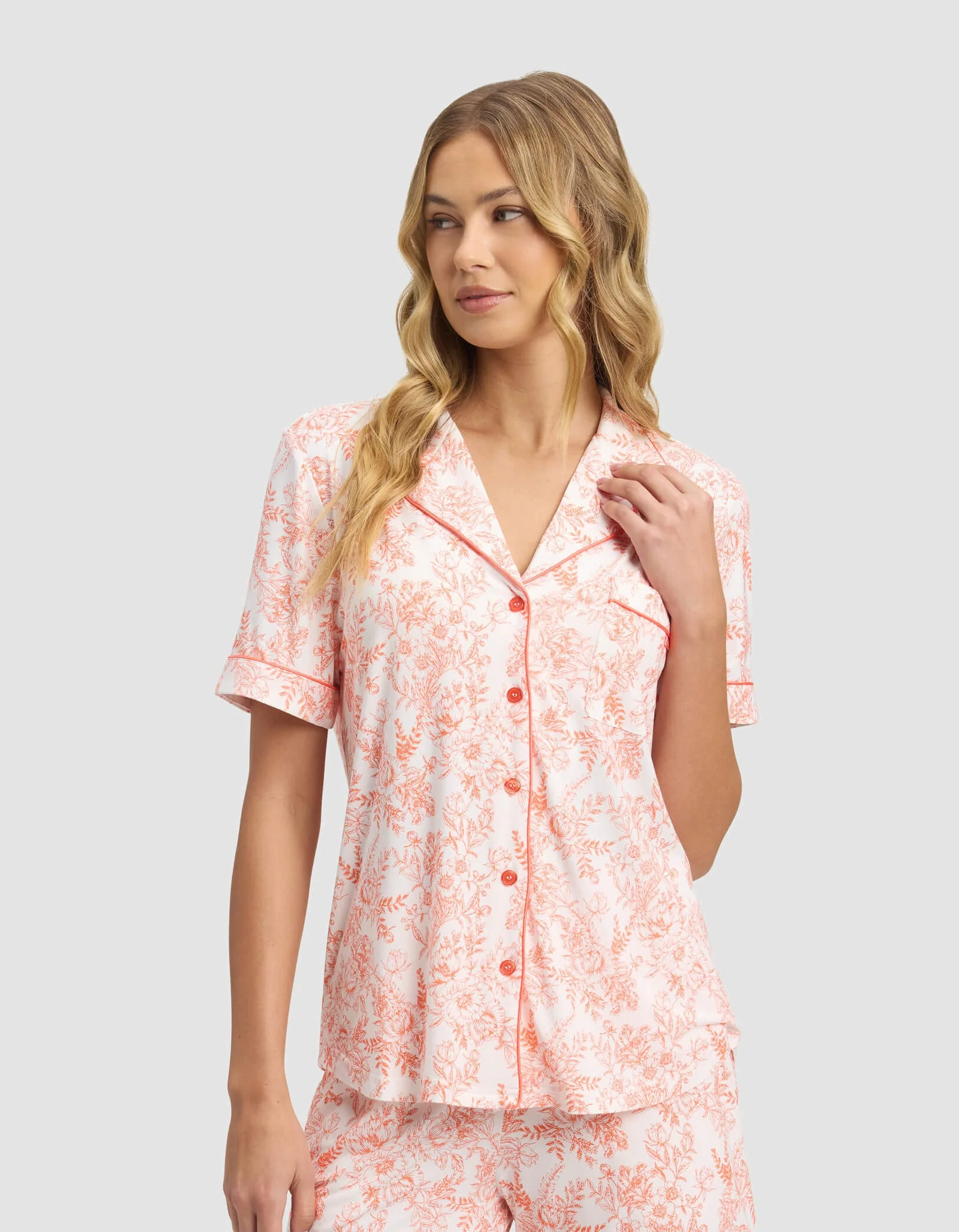 Women's Bamboo Stretch-Knit Short Sleeve & Pant Pajama Set - Image 5