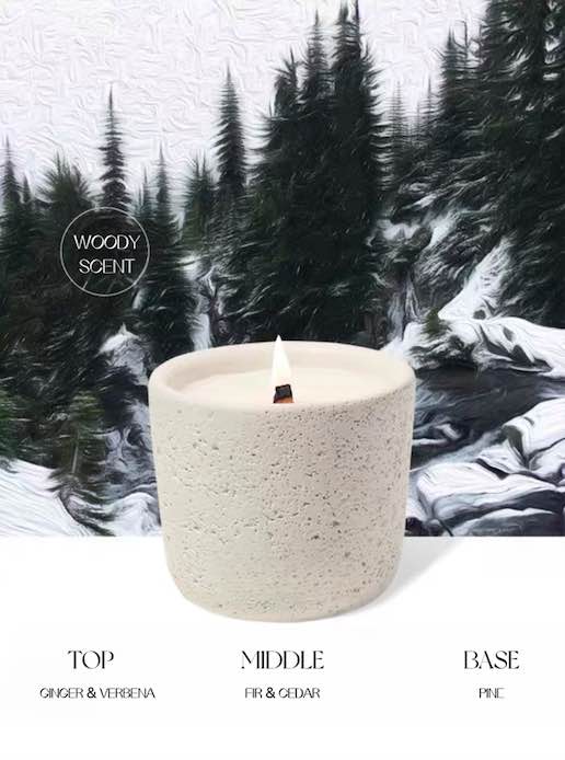Wood Wick Soy Wax Scented Candle - Breath Of Nature Scented - Fir Forest - Image 3