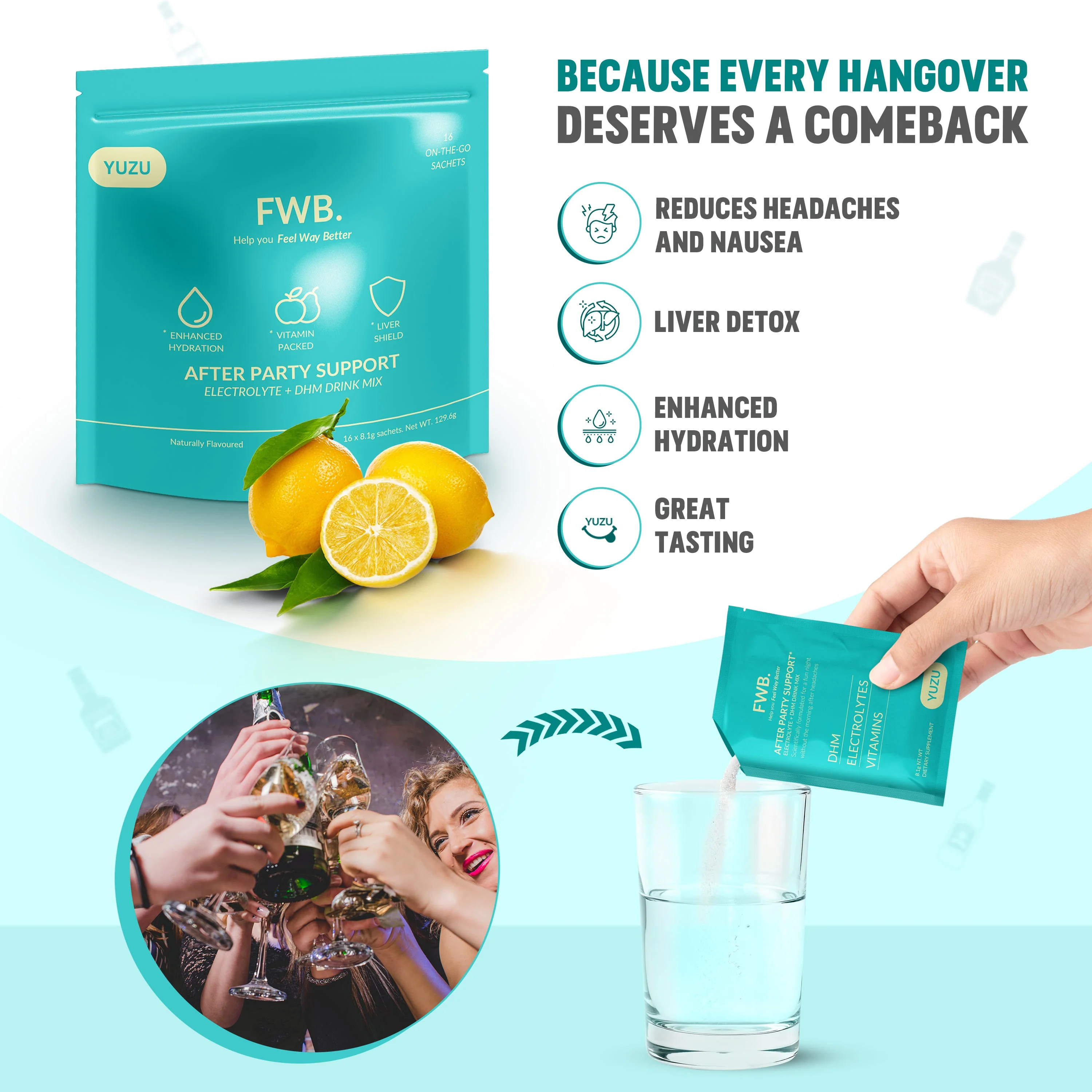 Yuzu Hangover Recovery Mix (16 Servings) by Feel Way Better - Image 3